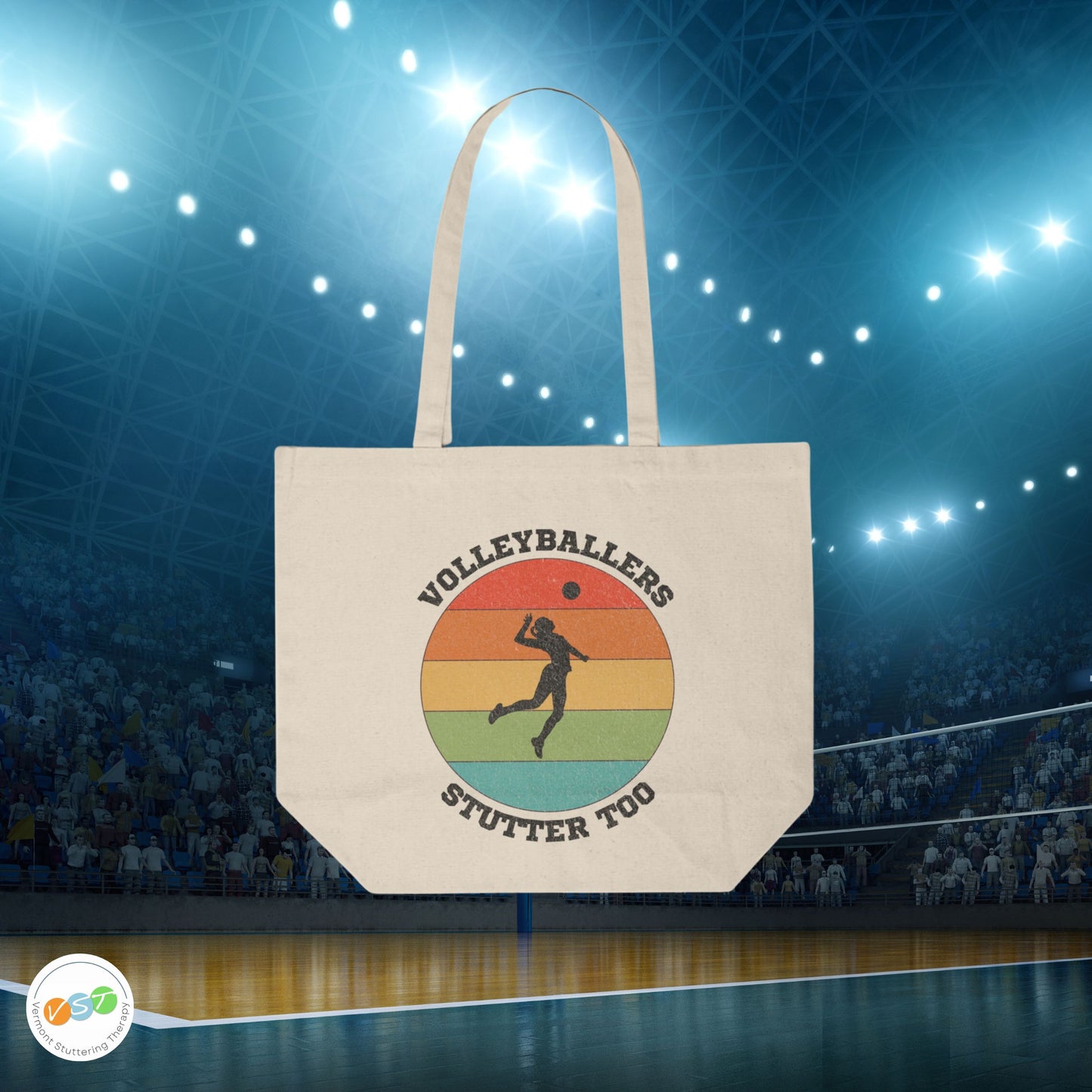 Volleyballers Stutter Too Vball Player Canvas Tote