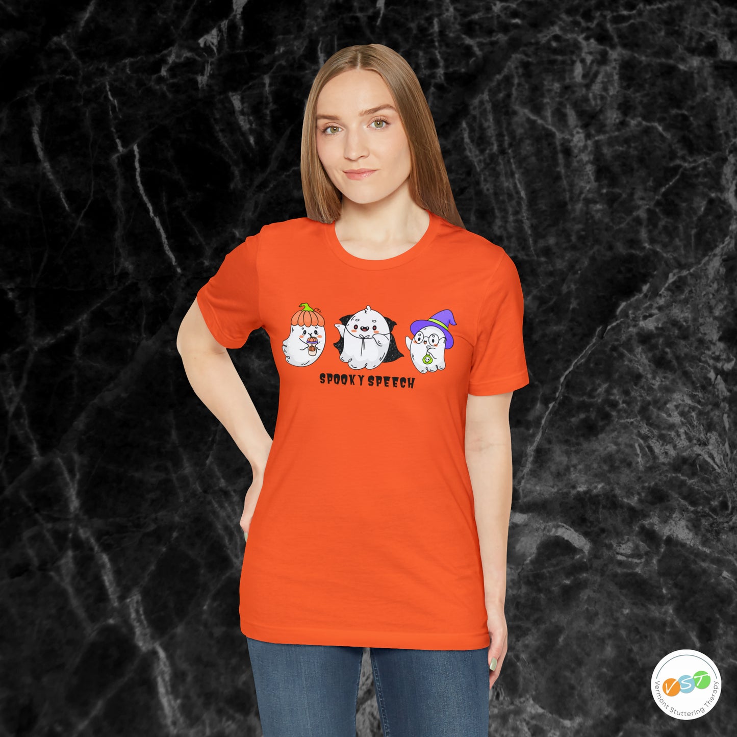 Spooky Speech Cute Ghost Halloween T-shirt for SLP & SLPA