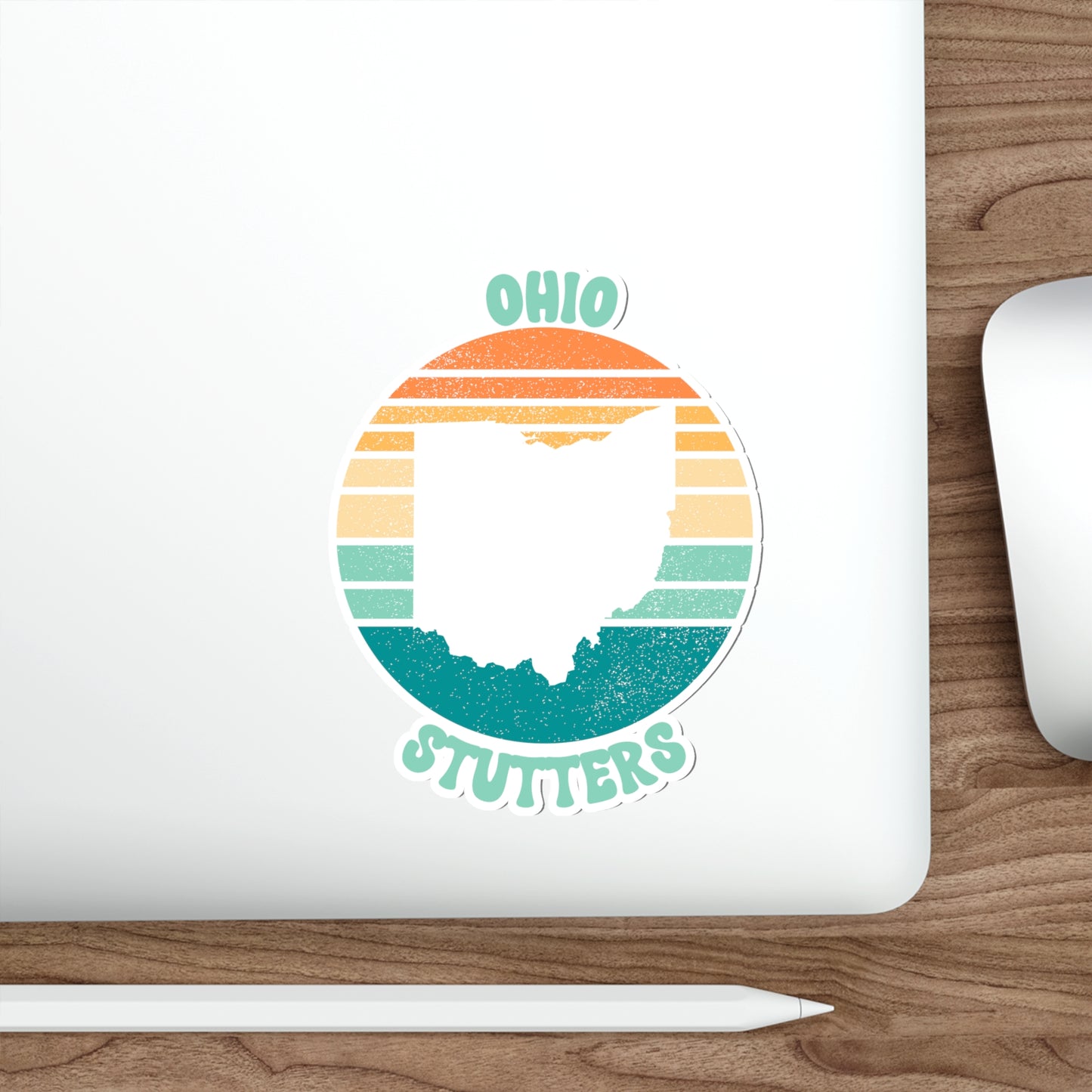 Ohio Stutters Retro Sun Sticker, 3", 4", 5" or 6"