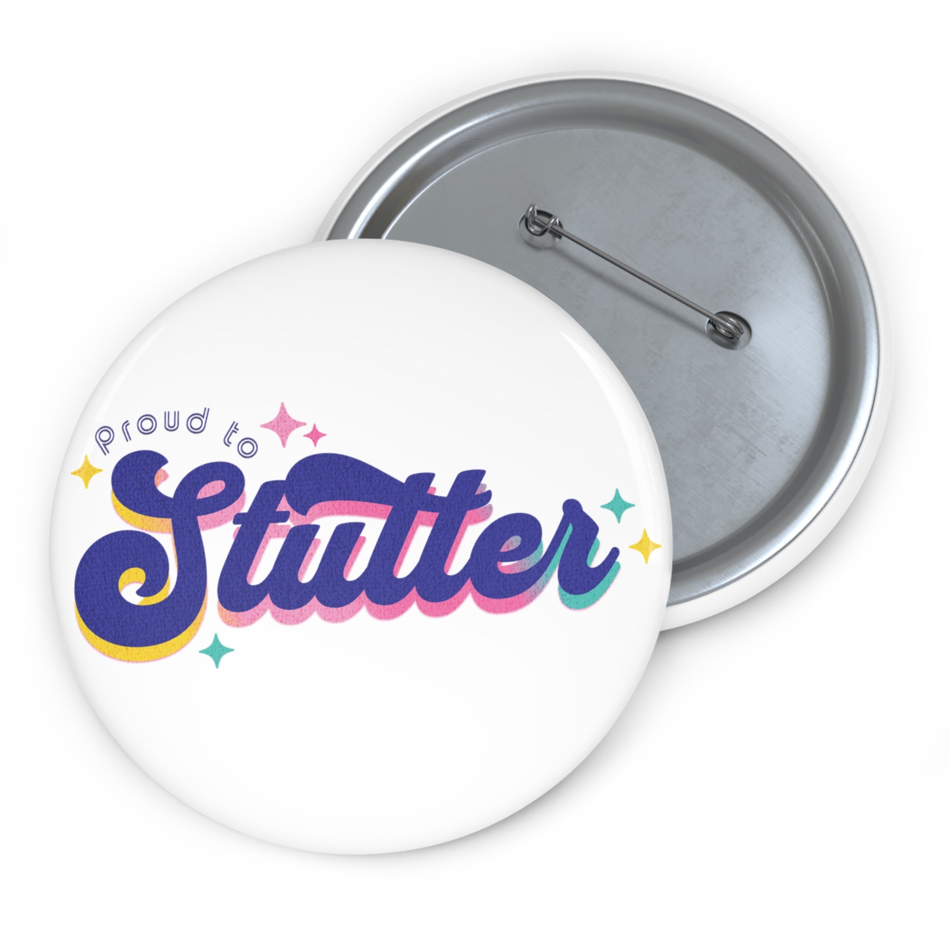 Proud to Stutter Pin Button Gift for Person Who Stutters, Retro Stuttering Advocacy Lapel Pin, Normalize Stuttering Challenge Pin Gift PWS