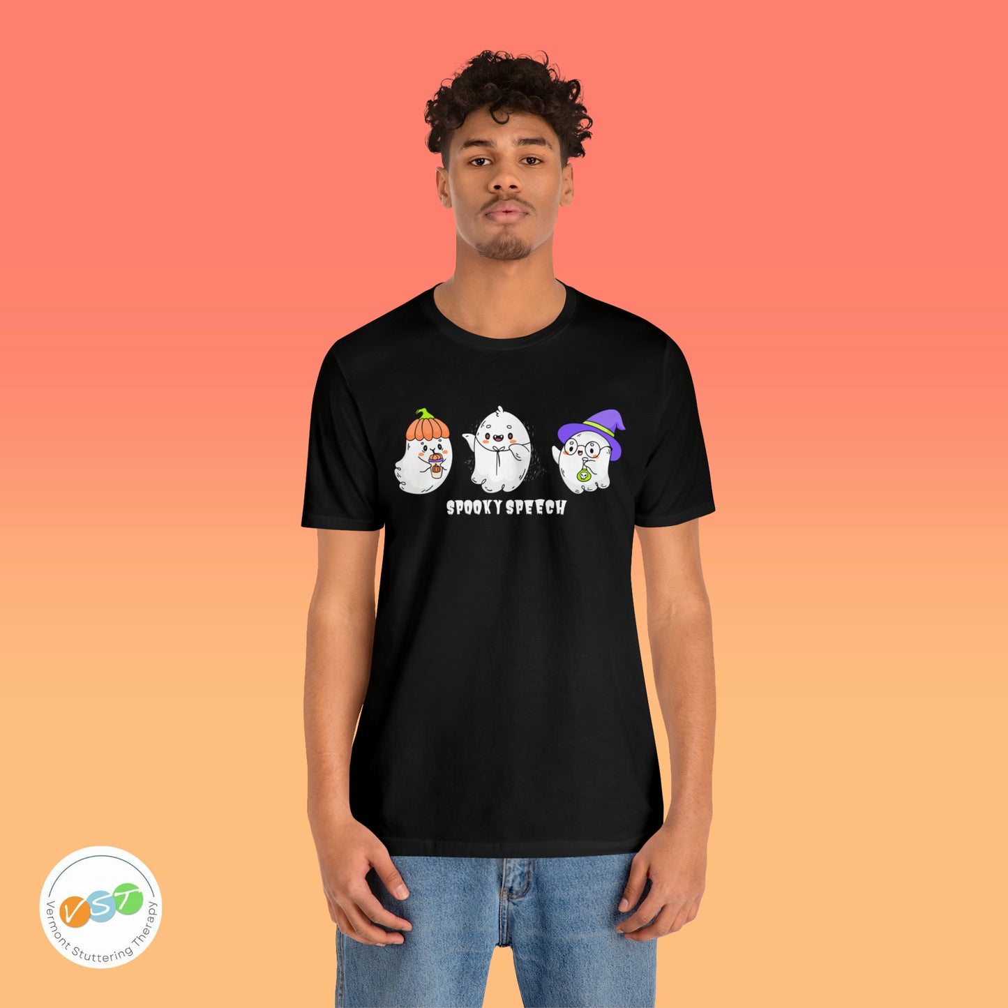 Spooky Speech Cute Ghost Halloween T-shirt for SLP & SLPA