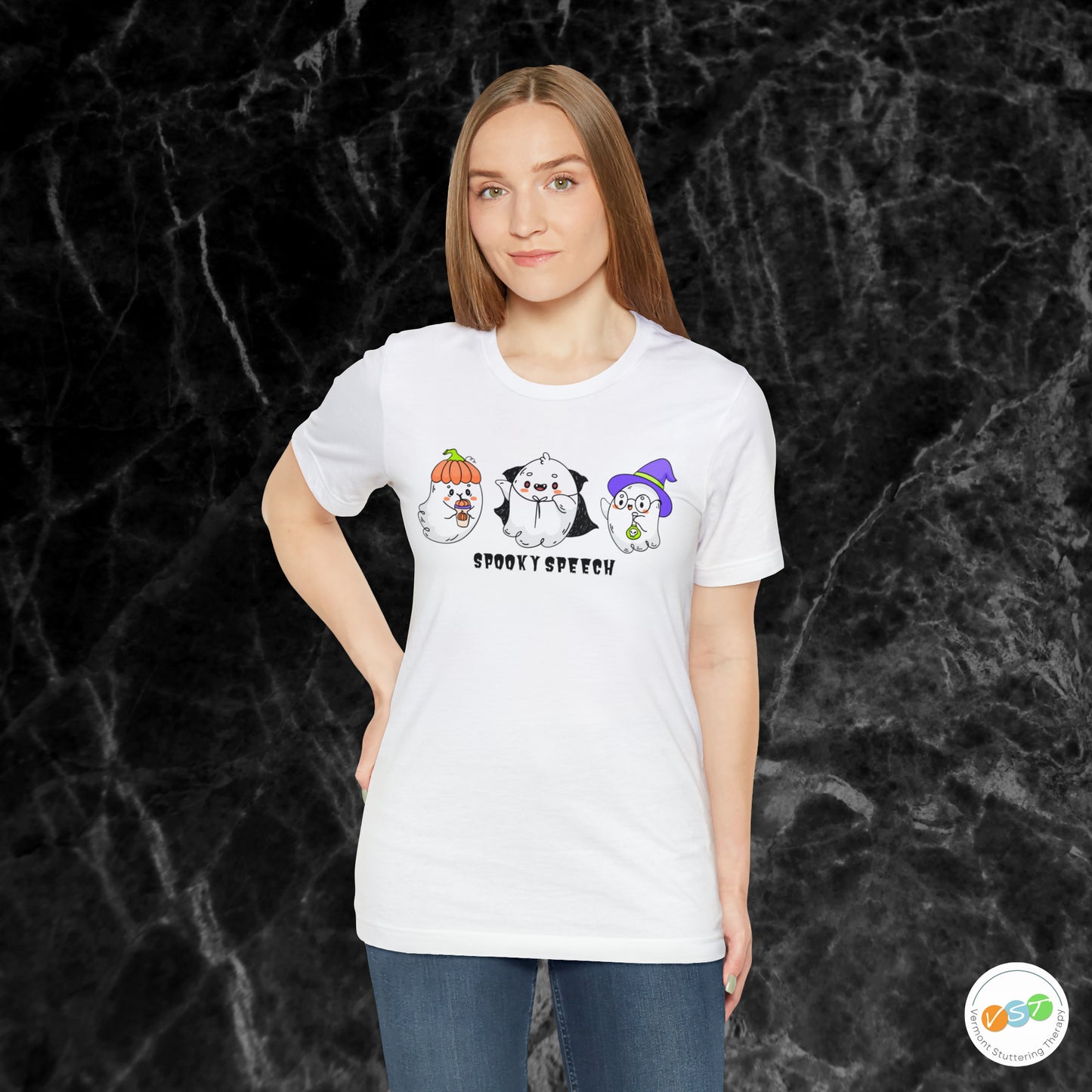 Spooky Speech Cute Ghost Halloween T-shirt for SLP & SLPA