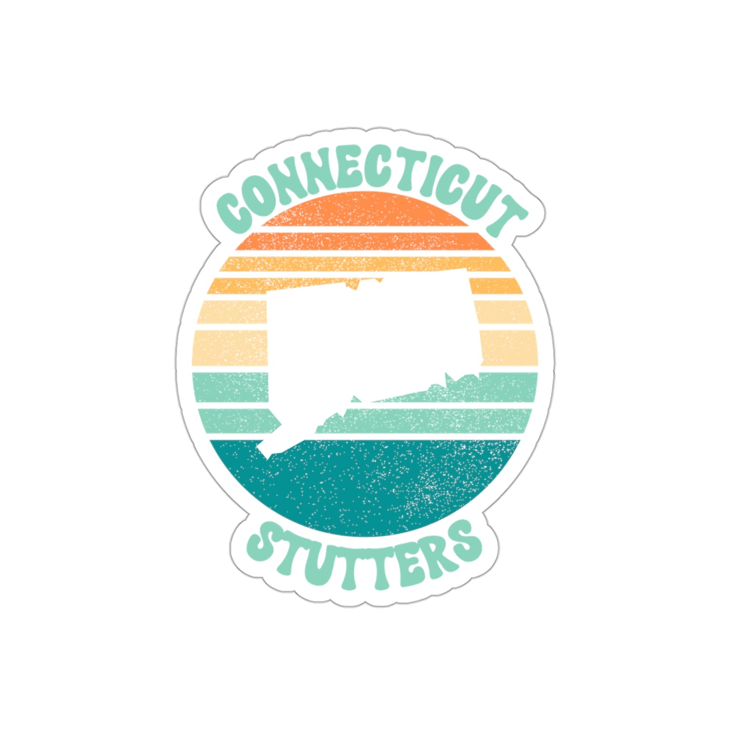 Connecticut Stutters Retro Sun Sticker, 3", 4", 5" or 6"
