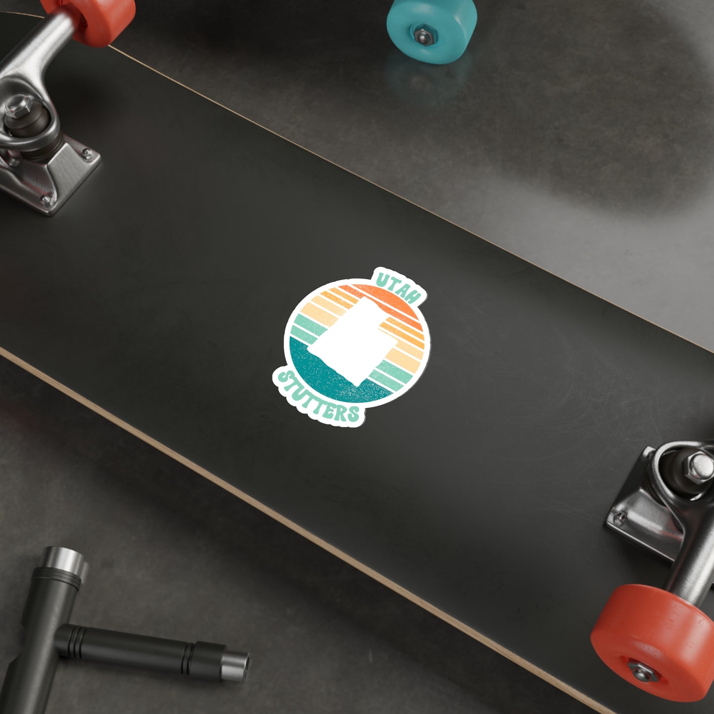 Utah Stutters Retro Sun Sticker, 3", 4", 5" or 6"