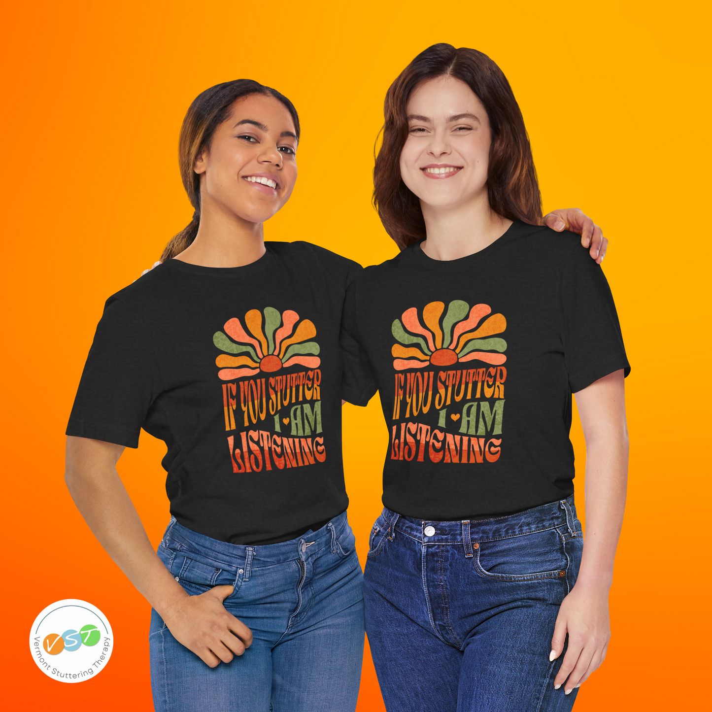 Boho If You Stutter I'm Listening Tshirt