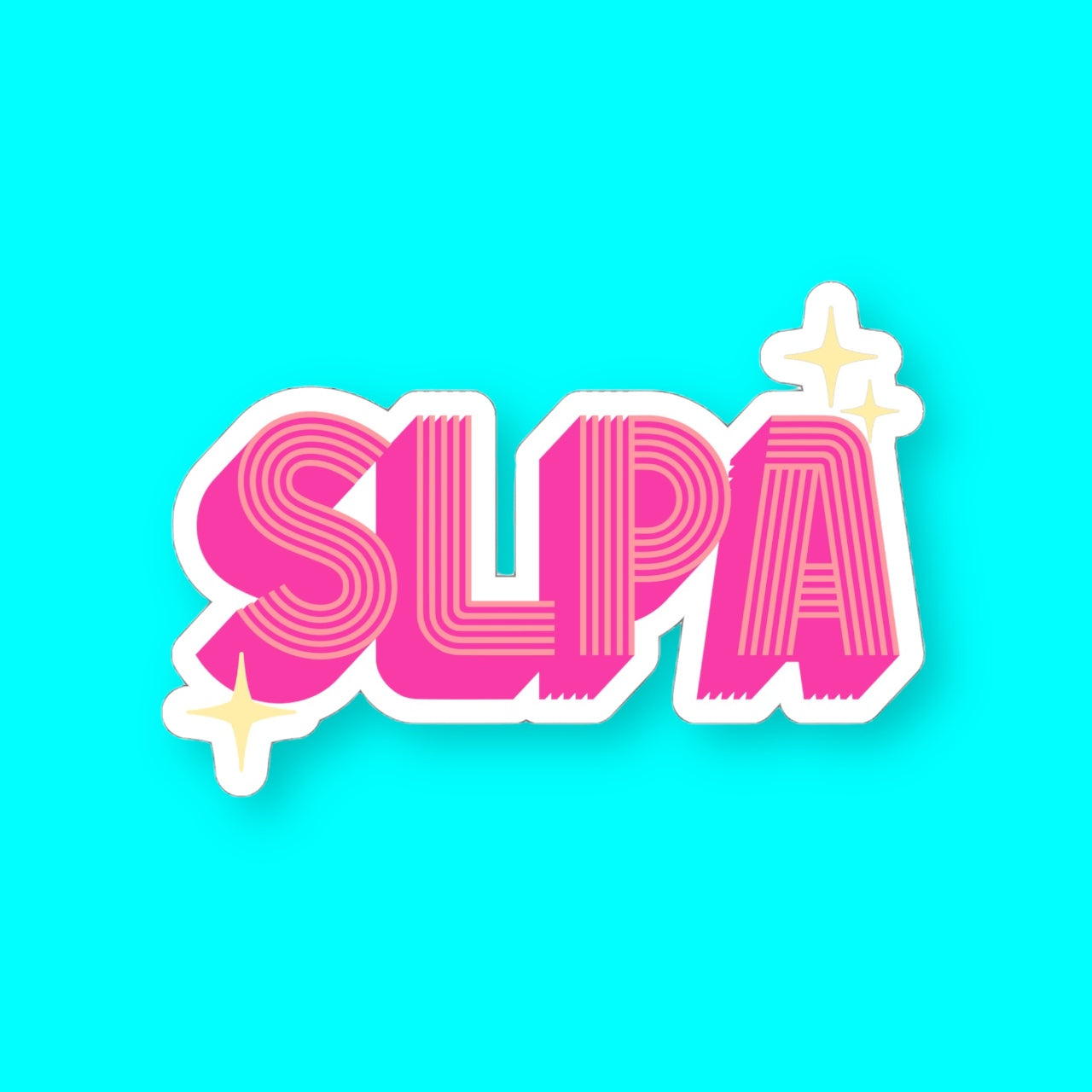Retro Pink SLPA Die-Cut Vinyl Matte Sticker, 2", 3", 4", or 5"
