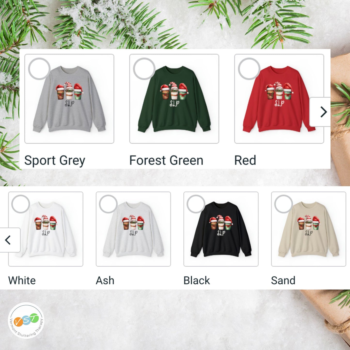 Cute SLP Christmas Coffee Santa Hat Sweatshirt