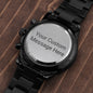 Father's Day Groomsmen Gift for Him - Customizable Black Engraved Watch