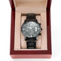 Father's Day Groomsmen Gift for Him - Customizable Black Engraved Watch
