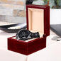 Father's Day Groomsmen Gift for Him - Customizable Black Engraved Watch