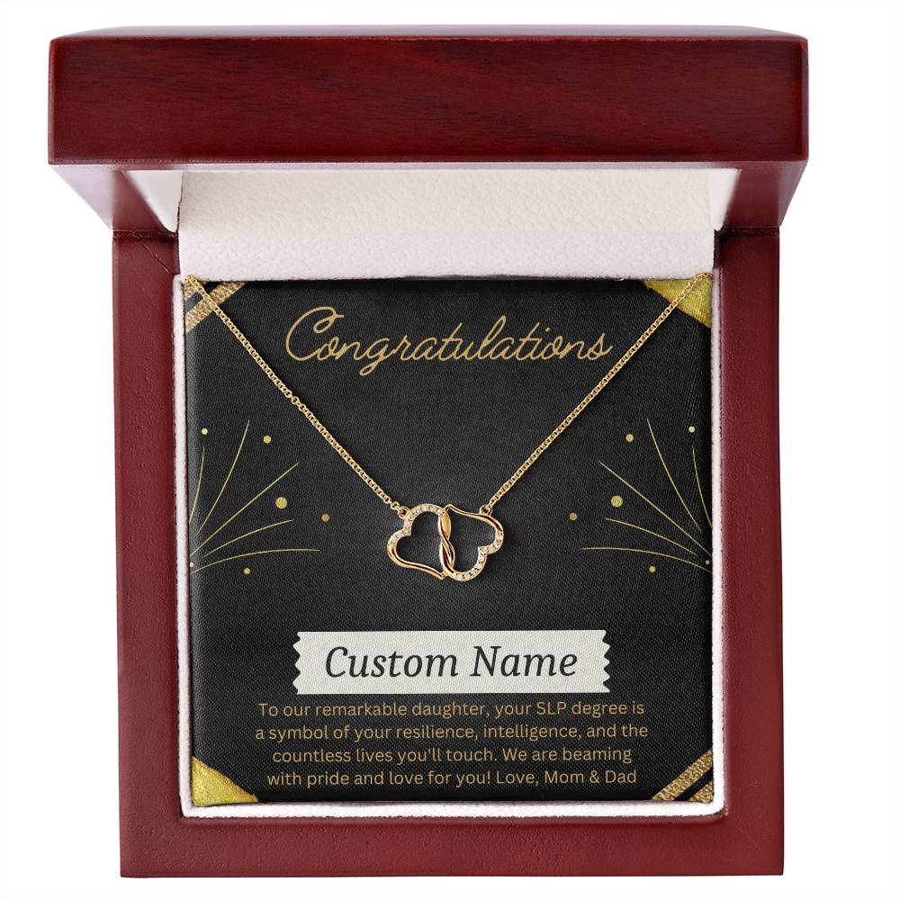 Graduation Gift for SLP - Gold & Diamond Everlasting Love Necklace