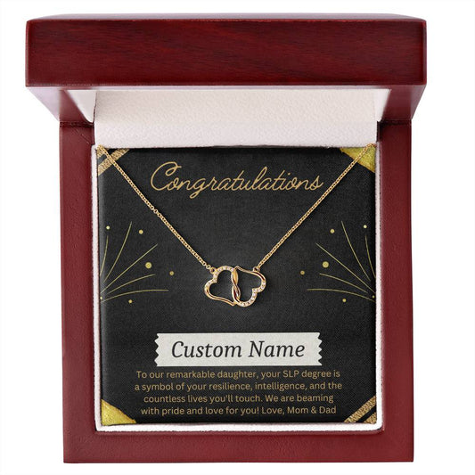 Graduation Gift for SLP - Gold & Diamond Everlasting Love Necklace