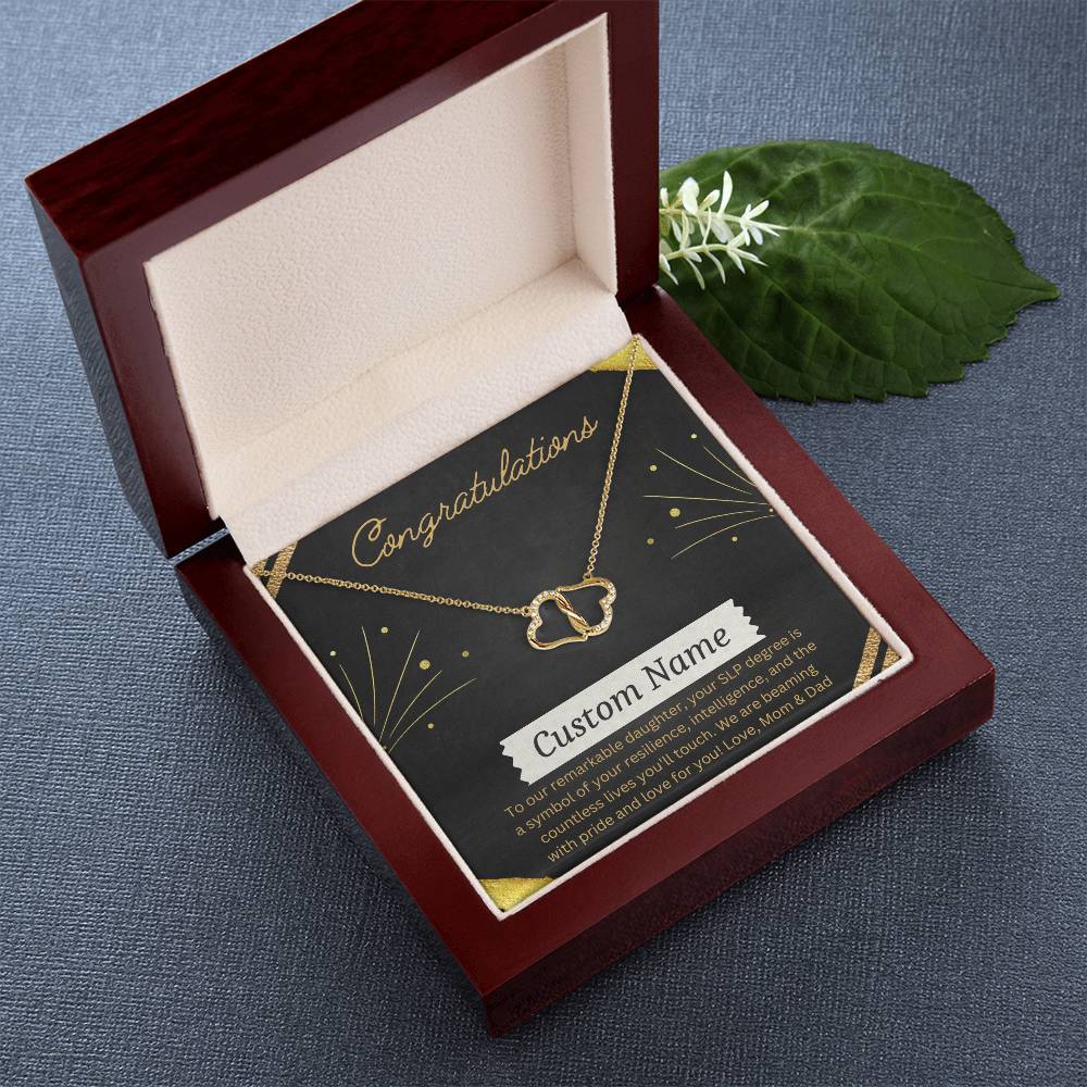 Graduation Gift for SLP - Gold & Diamond Everlasting Love Necklace