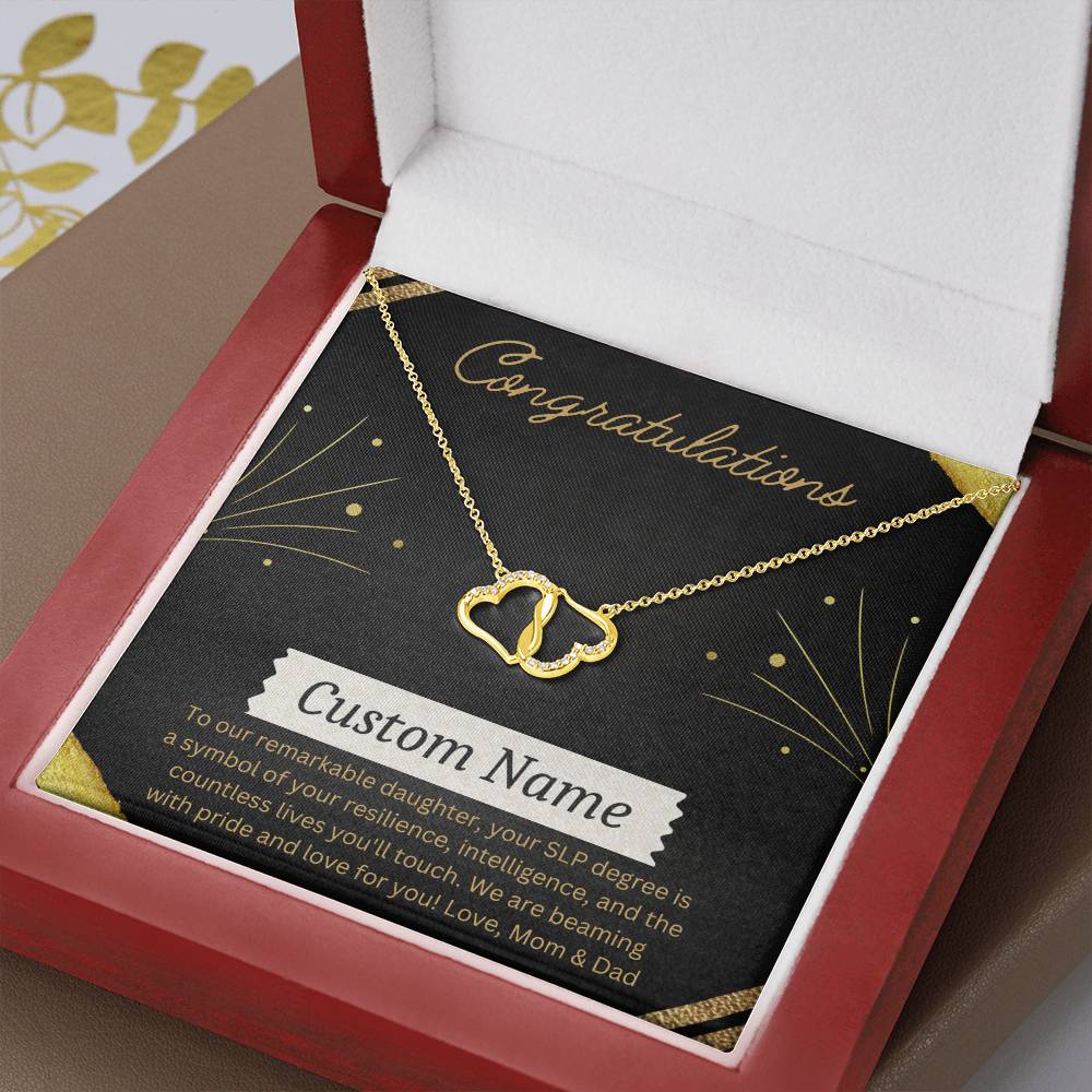 Graduation Gift for SLP - Gold & Diamond Everlasting Love Necklace