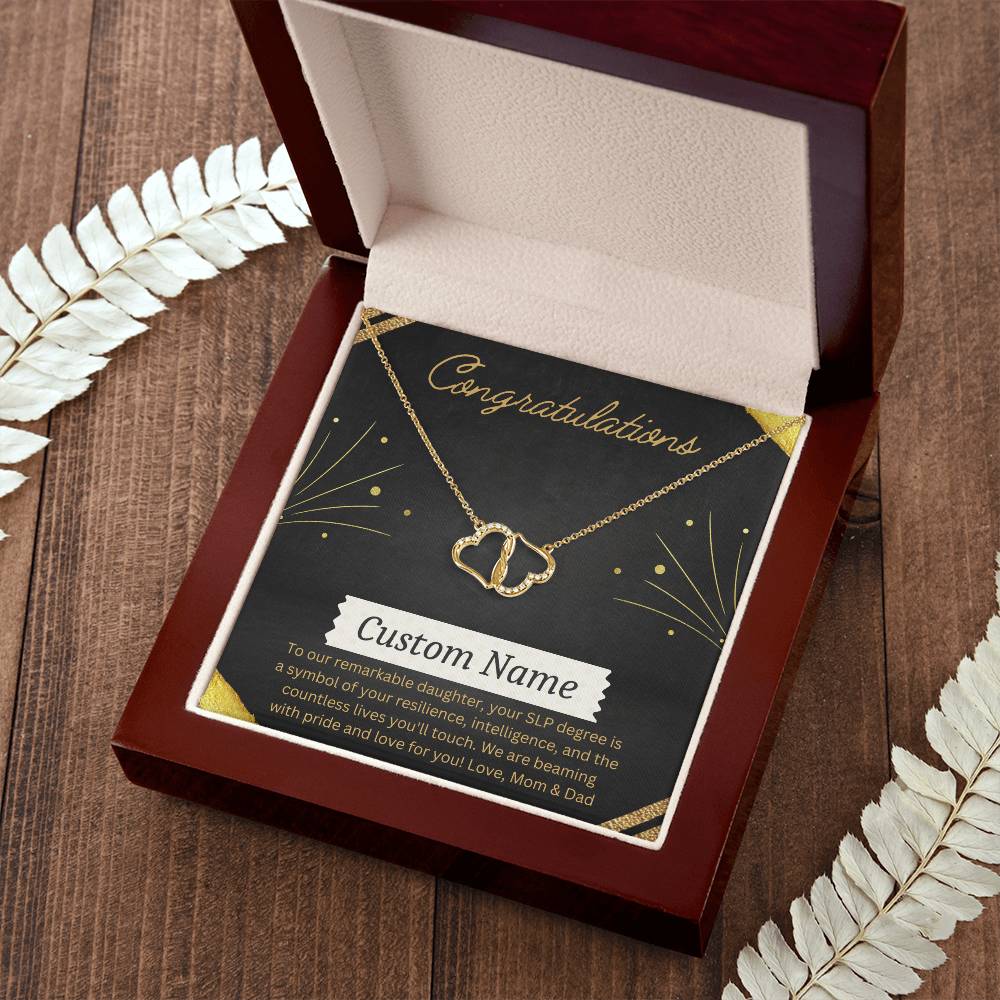 Graduation Gift for SLP - Gold & Diamond Everlasting Love Necklace