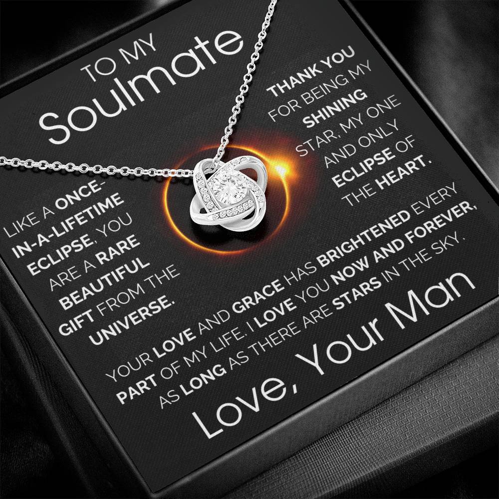 To My Soulmate - Eclipse Love Knot Necklace