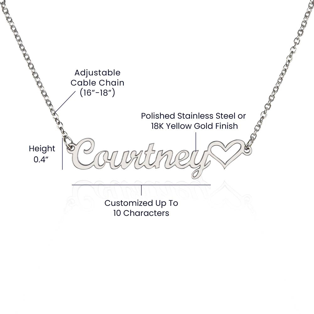 You Are Enough Best Friend Support Gift - Custom Heart Name Necklace BFF Gift