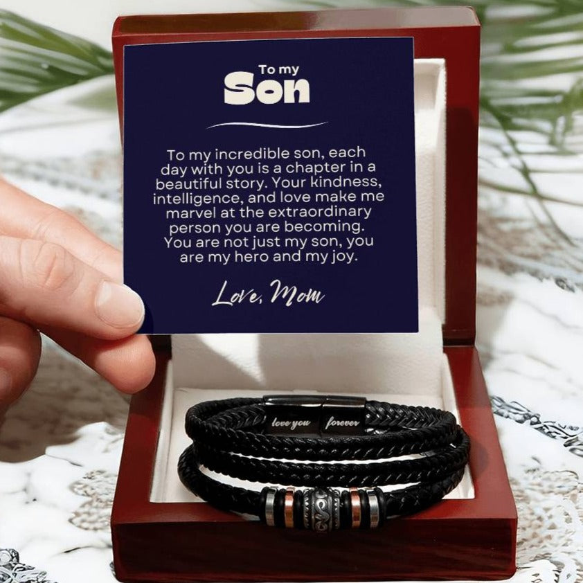 Sentimental Gift for Son from Mom Love You Forever Braided Vegan