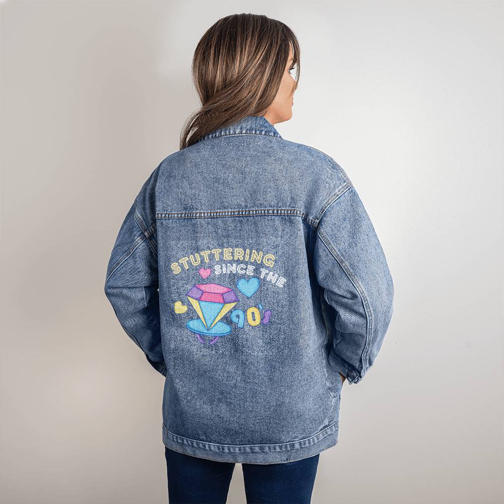 Stuttering Since the 90s Ring Pop - Women's Oversized Jean Jacket