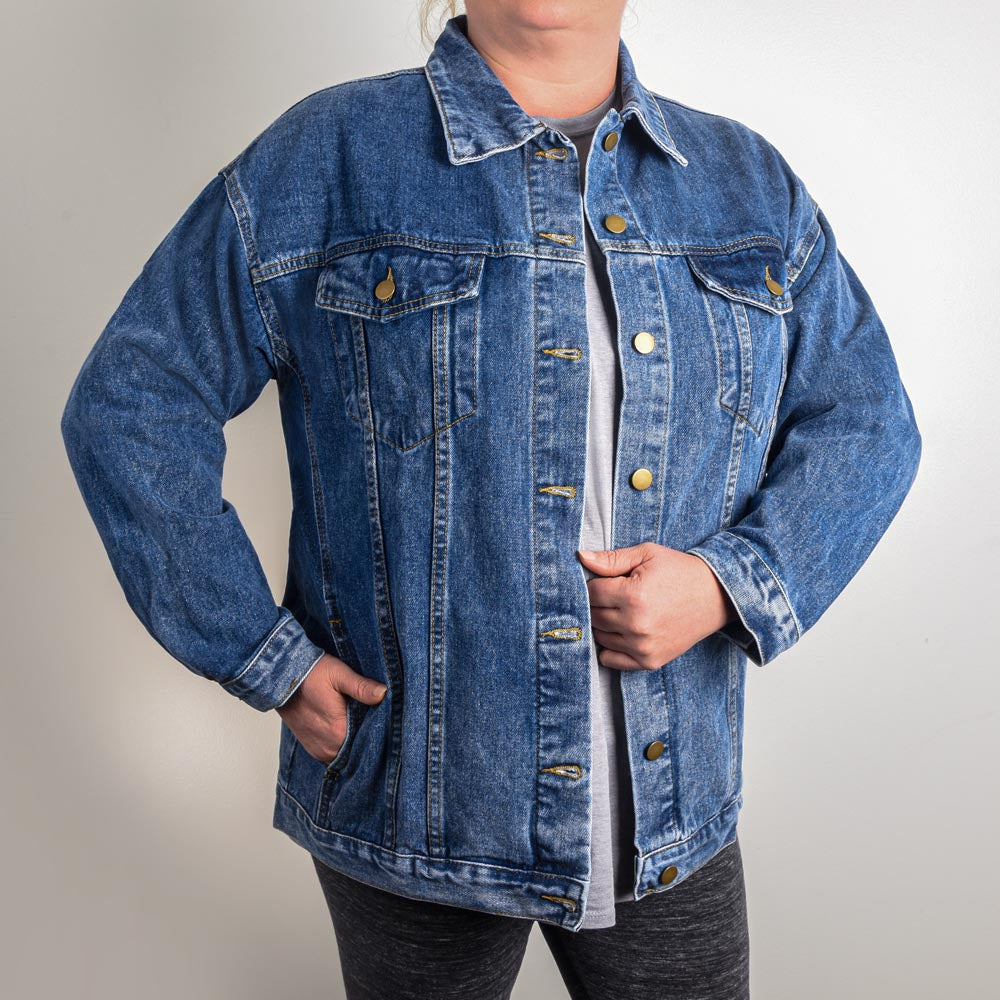 It Is OK to Stutter Candy Heart Jean Jacket