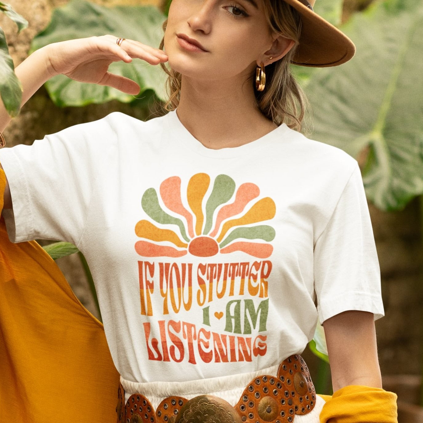 Boho If You Stutter I'm Listening Tshirt