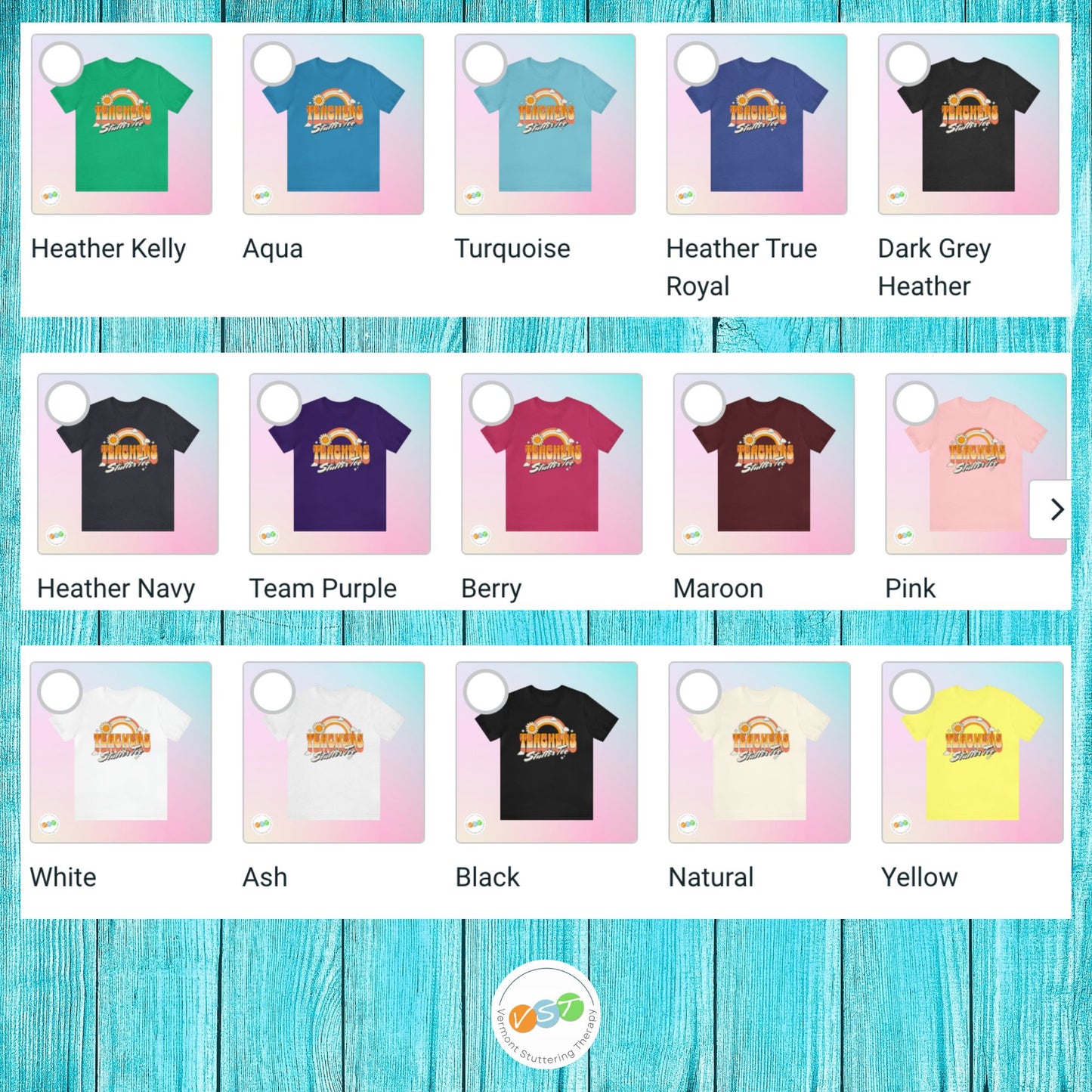 Teachers Stutter Too Retro Rainbow T-shirt