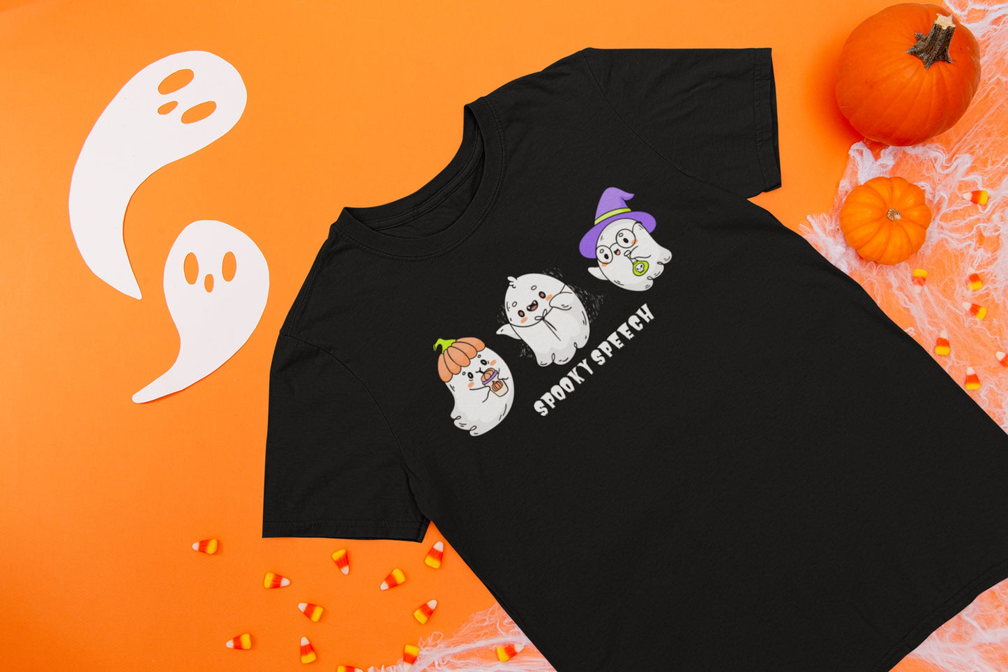 Spooky Speech Cute Ghost Halloween T-shirt for SLP & SLPA