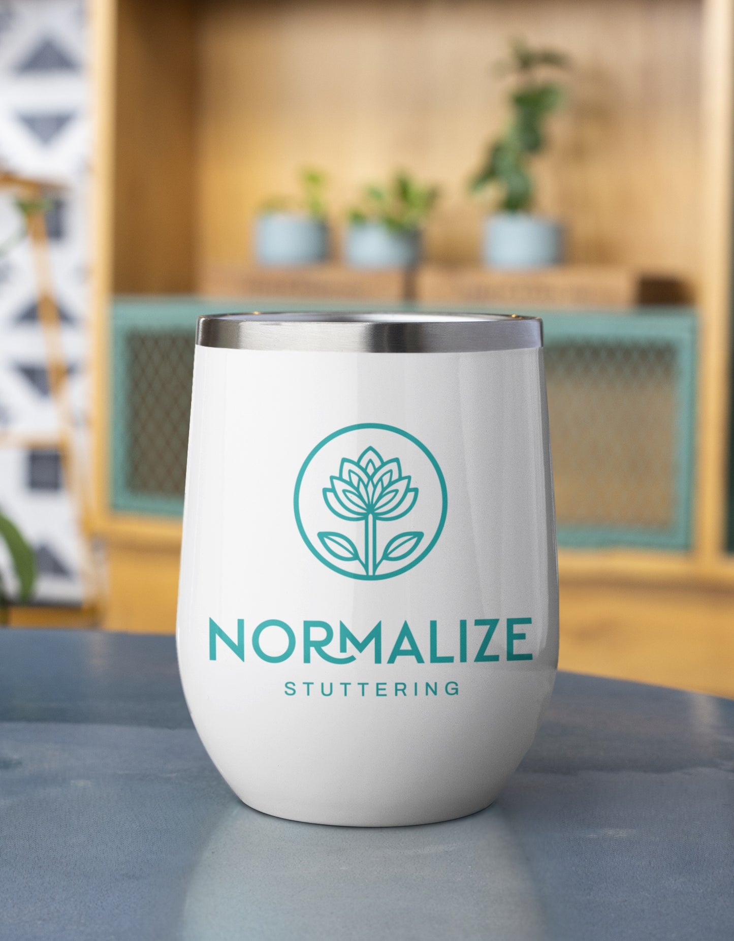 Normalize Stuttering Floral Chill Wine Tumbler with Lid