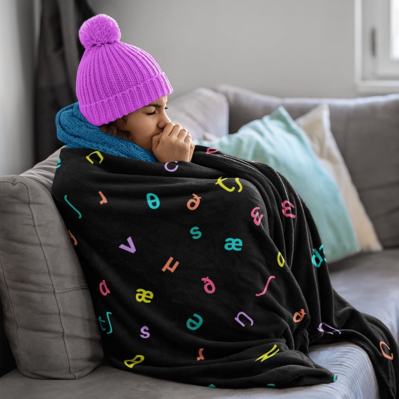 IPA Phonetic Alphabet Velveteen Plush Blanket for SLP or SLPA