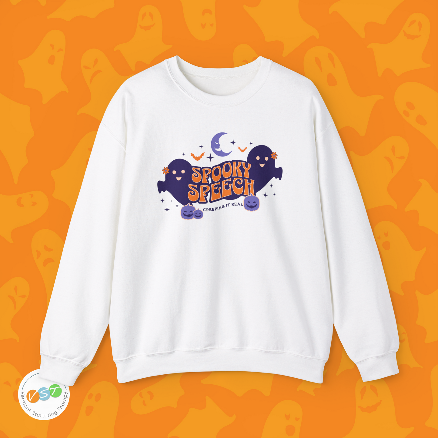 SLP Spooky Speech Creeping It Real Halloween Sweatshirt