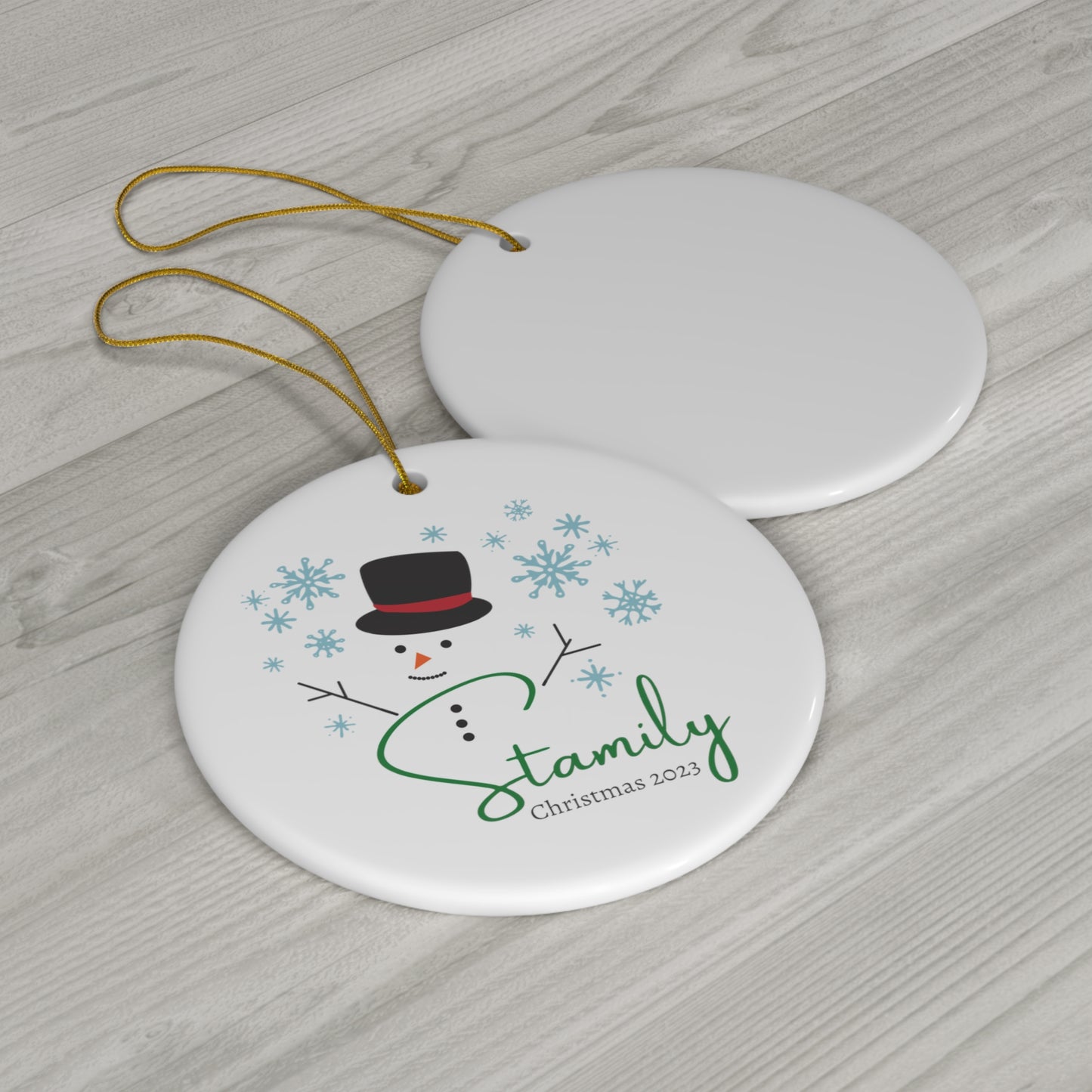 Snowman Stamily Christmas Ornament 2023
