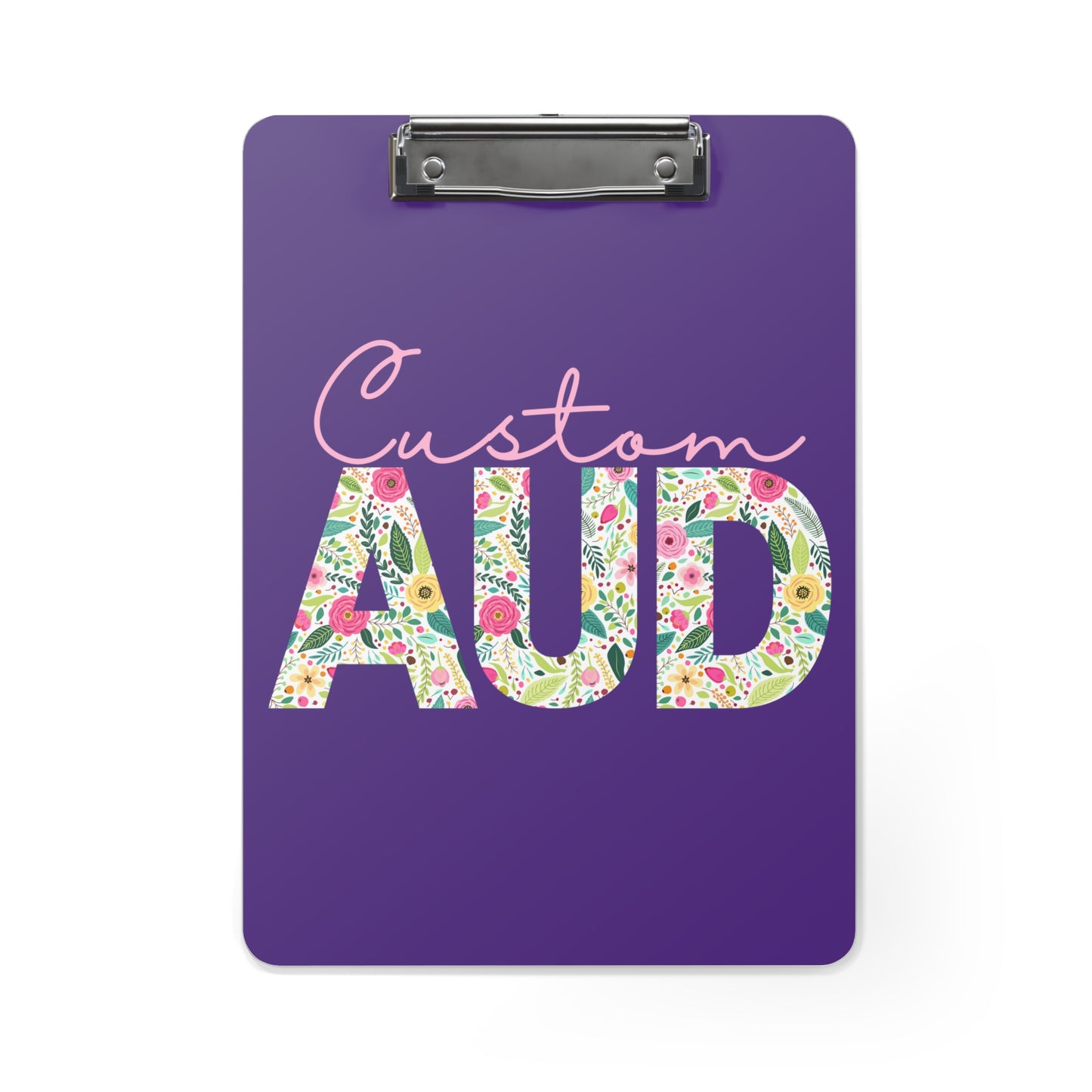 Audiology Custom Retro Floral Clipboard
