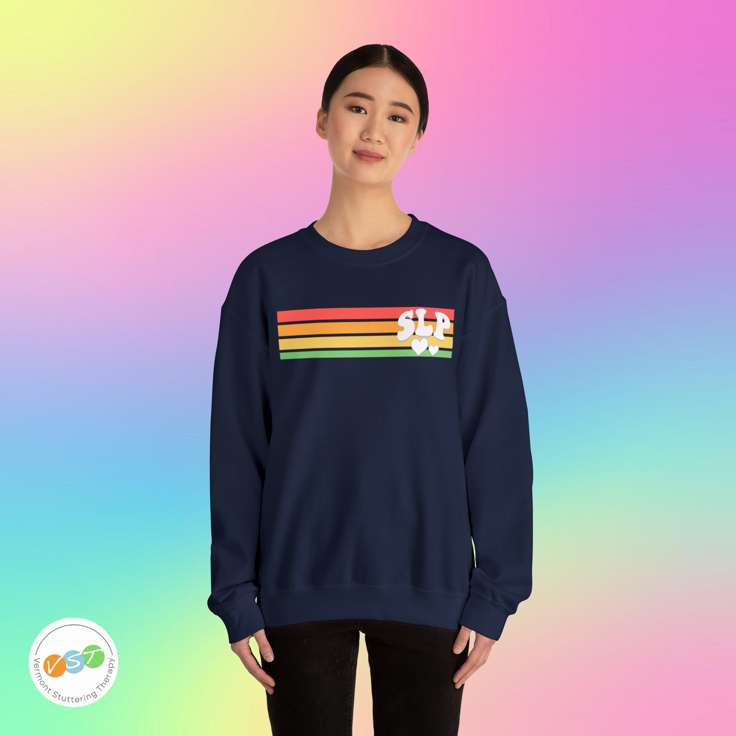 Retro Stripe SLP Hearts Sweatshirt