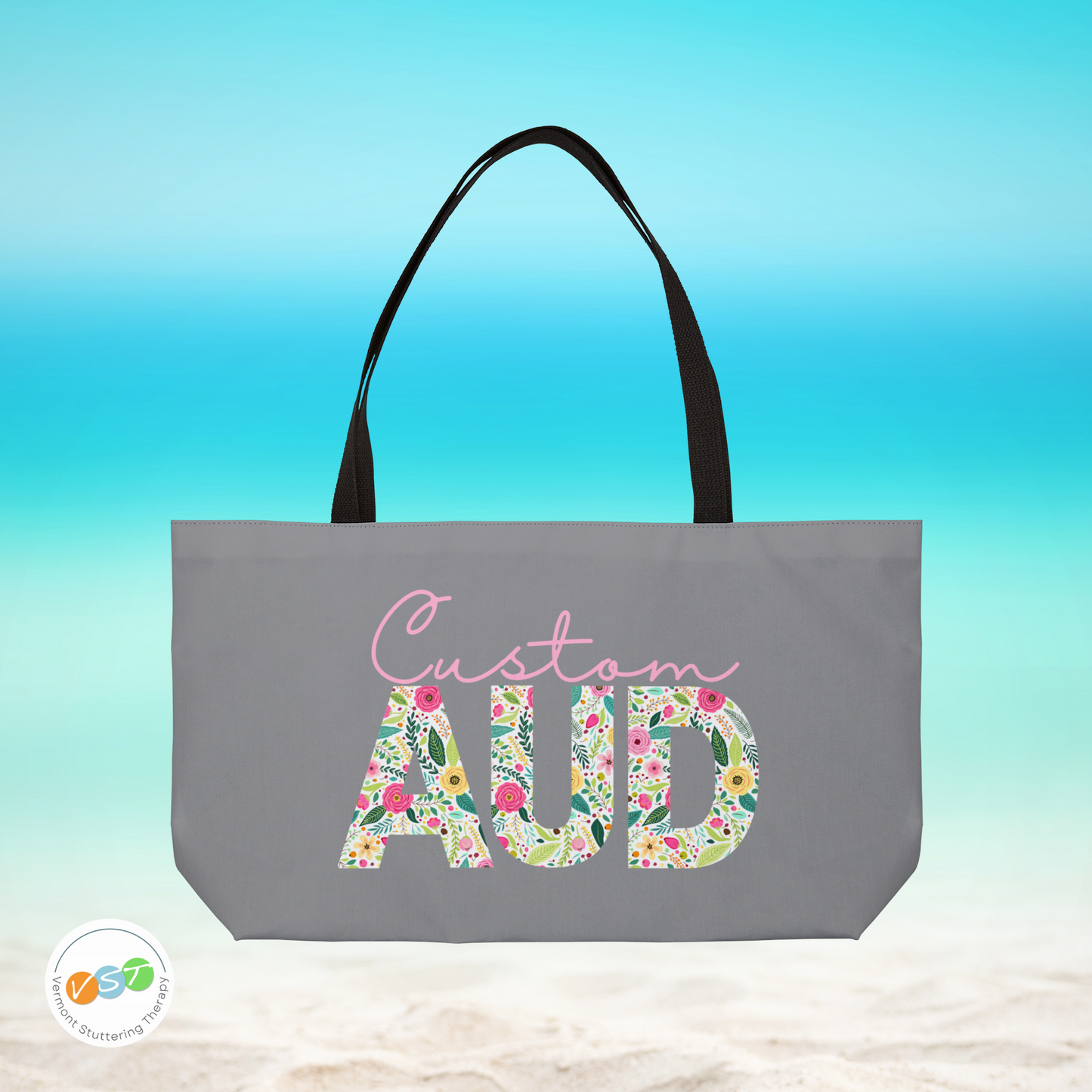 Custom Retro Floral AuD Weekender Tote Bag