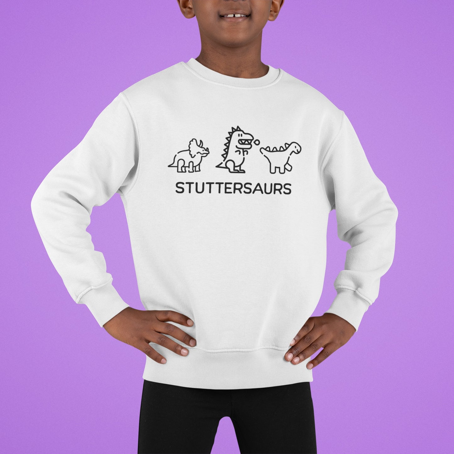 Stuttersaurs Dinosaur Stuttering Sweatshirt - Youth