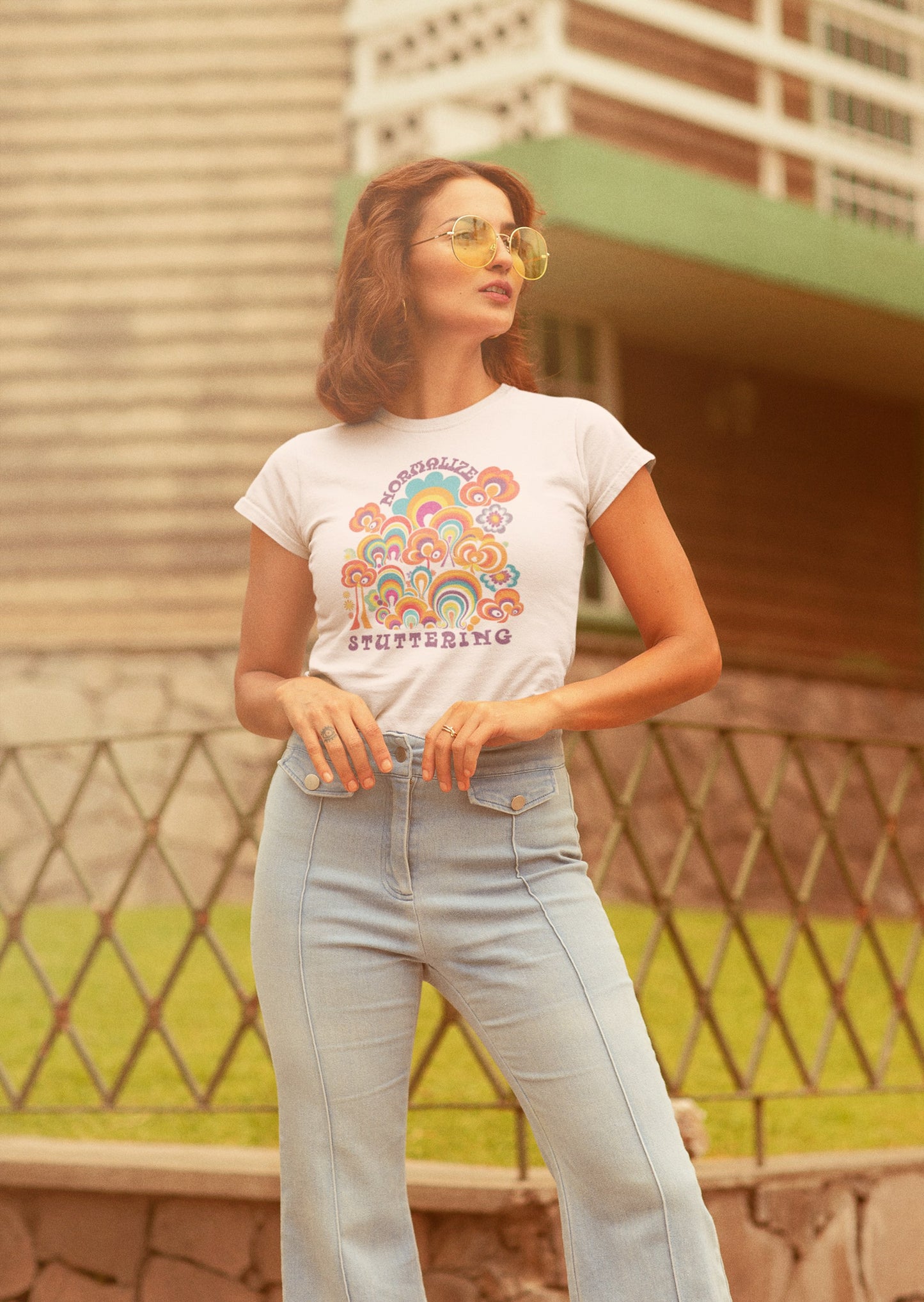 Normalize Stuttering 70s Groovy T-shirt