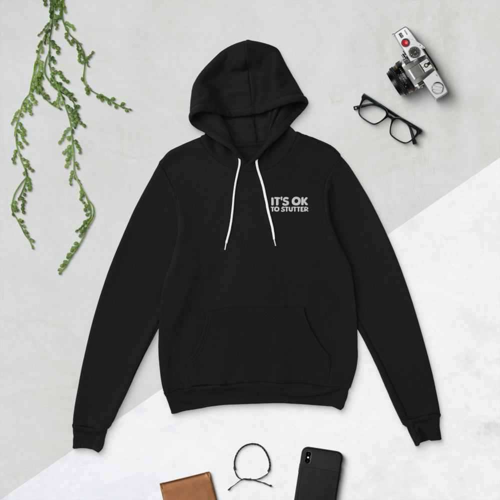 It's OK to Stutter Embroidered Unisex Hoodie