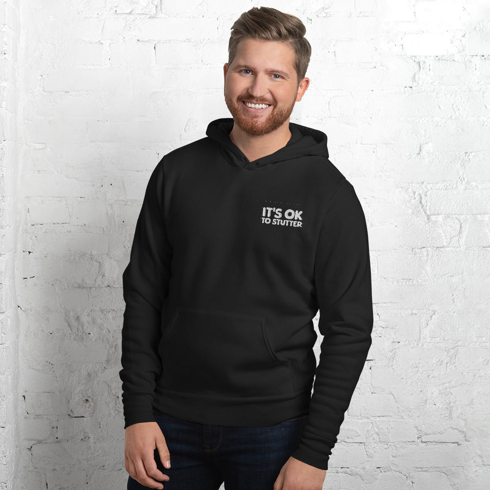 It's OK to Stutter Embroidered Unisex Hoodie