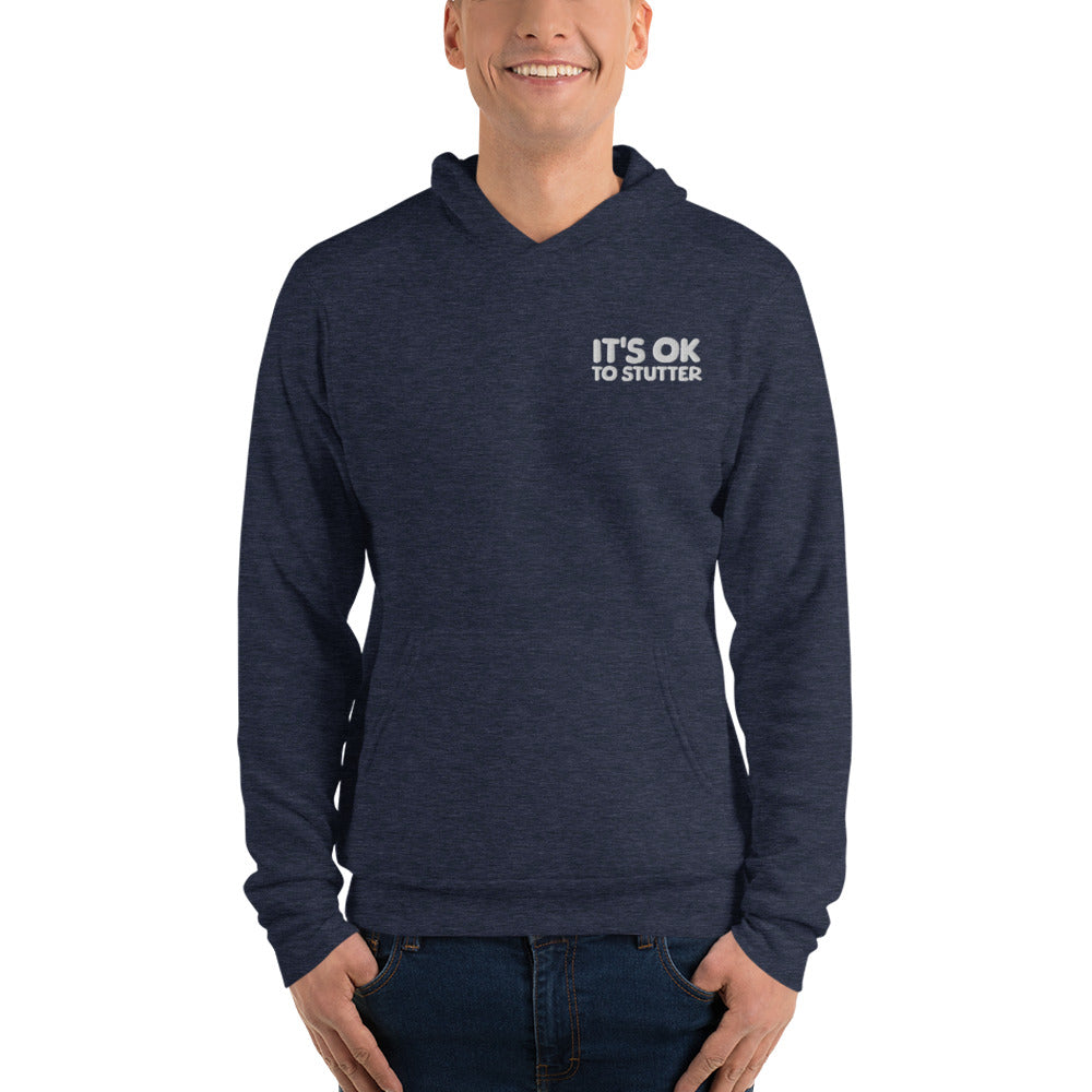 It's OK to Stutter Embroidered Unisex Hoodie