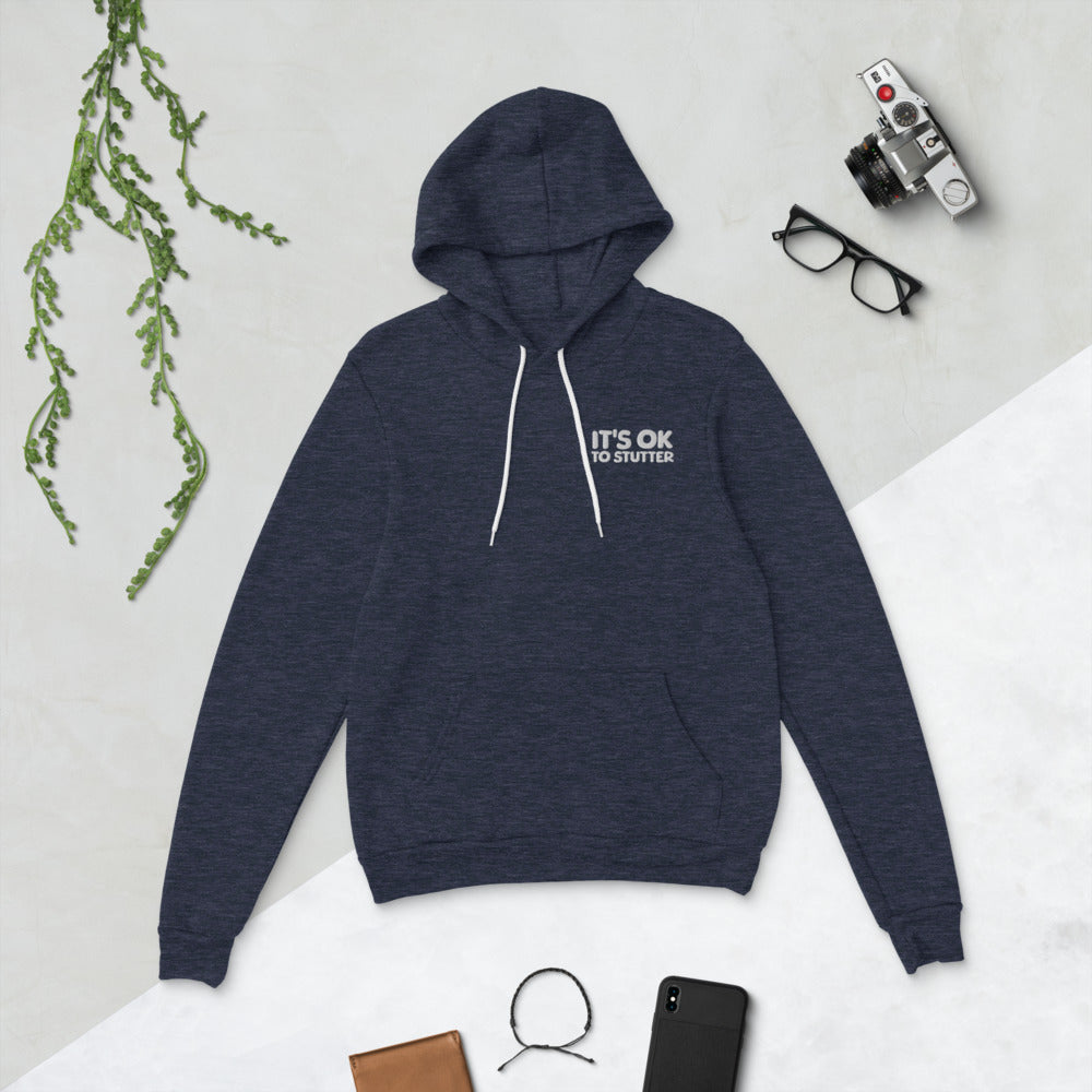 It's OK to Stutter Embroidered Unisex Hoodie