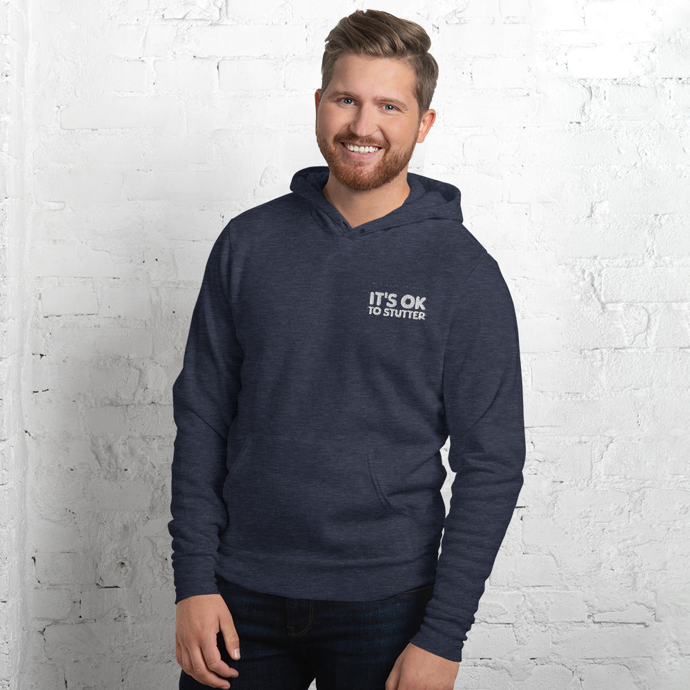 It's OK to Stutter Embroidered Unisex Hoodie