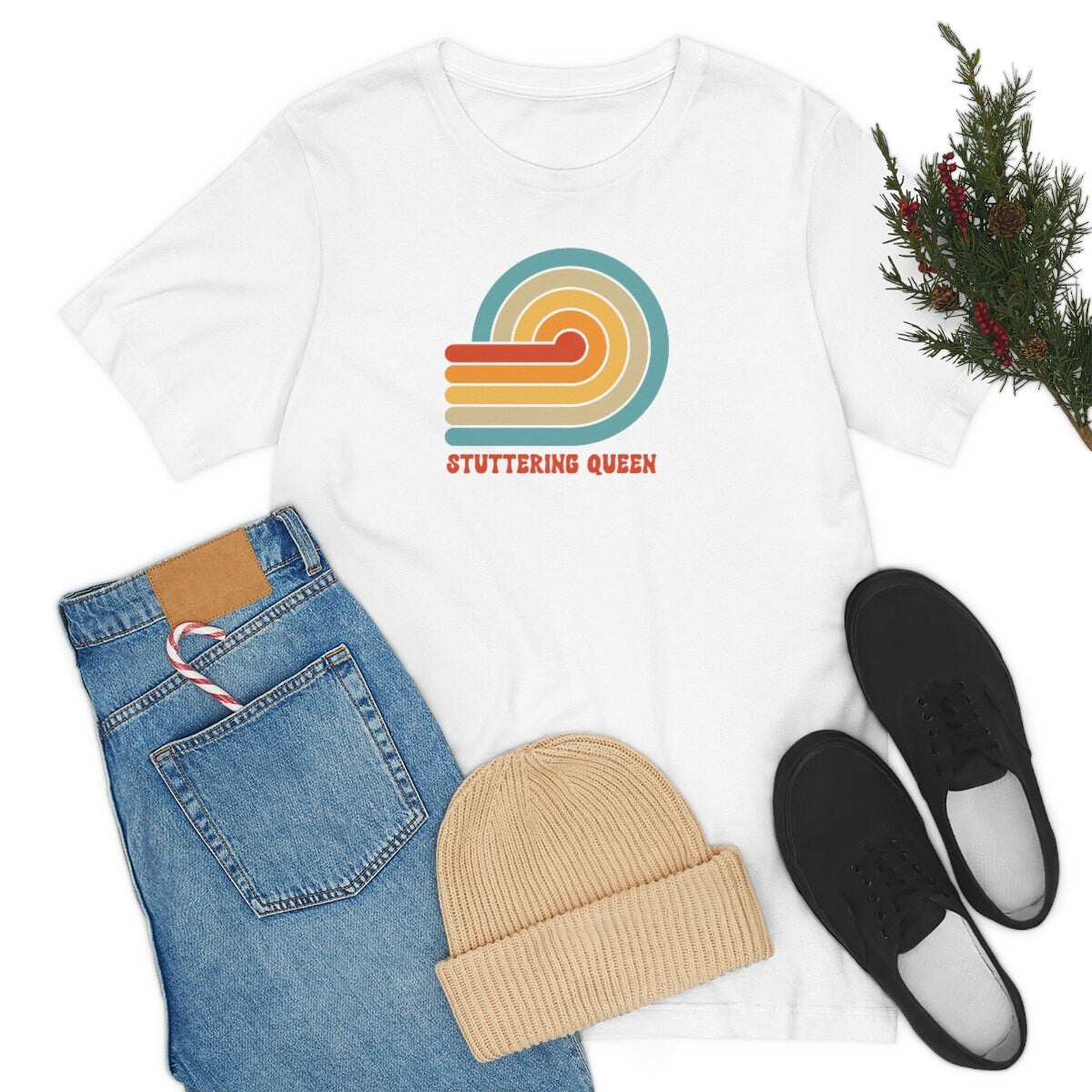 Stuttering Queen Retro Sun Unisex T-Shirt