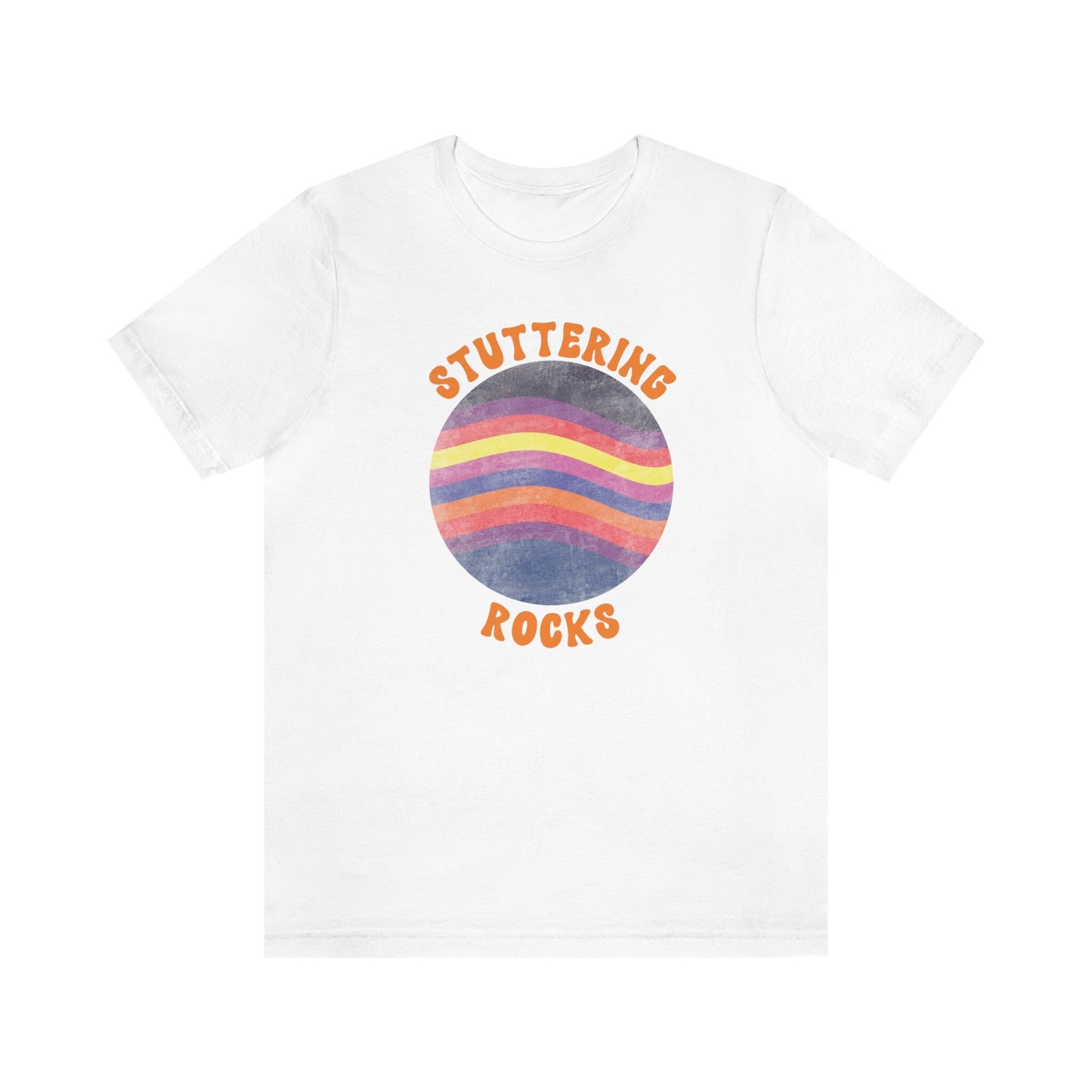 Stuttering Rocks Retro Sun Unisex T-Shirt