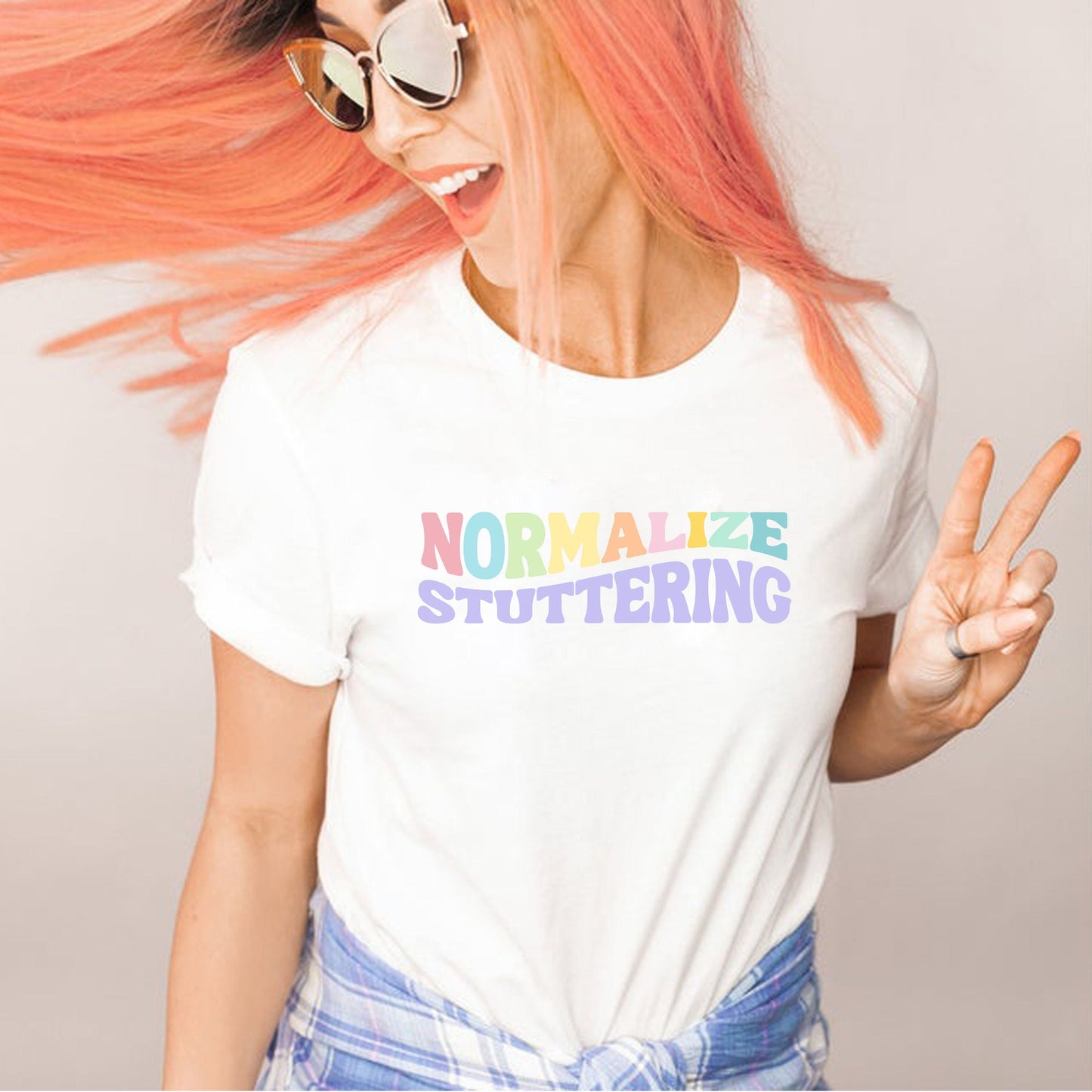 Normalize Stuttering Retro Wave Pastel Unisex T-Shirt