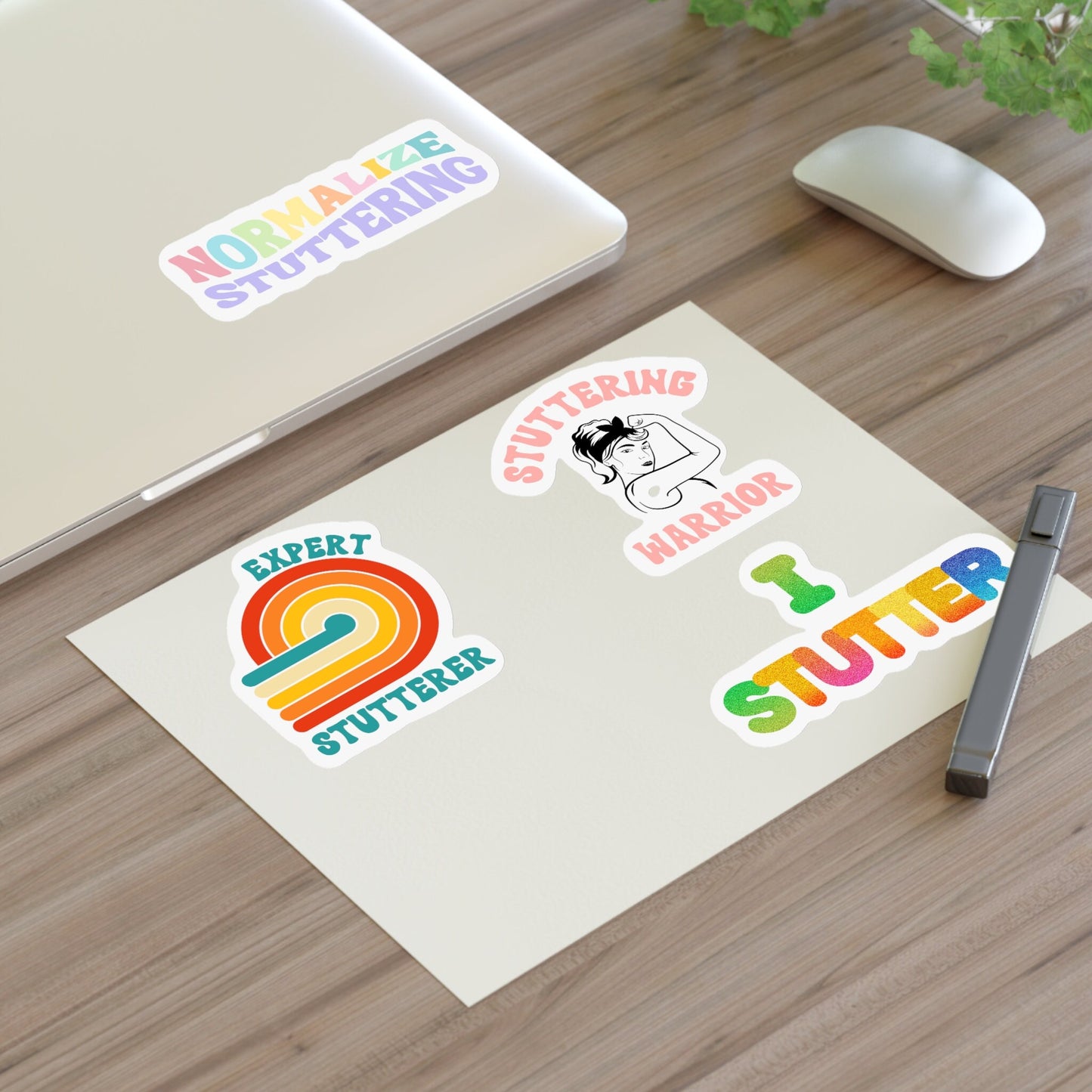 Four Stuttering Stickers Sticker Sheet, 4 x 6" or 8.5 x 11"