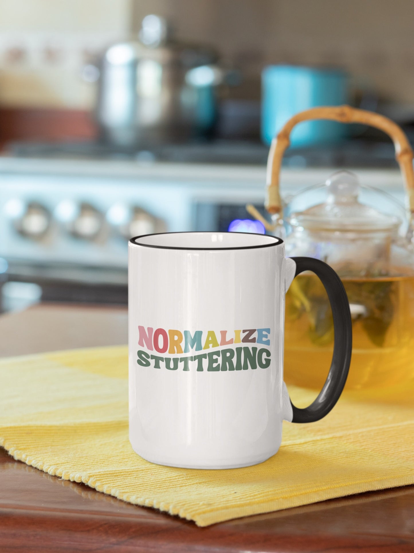 Normalize Stuttering Retro Wave MCM Colors 15oz Two-Tone Mug