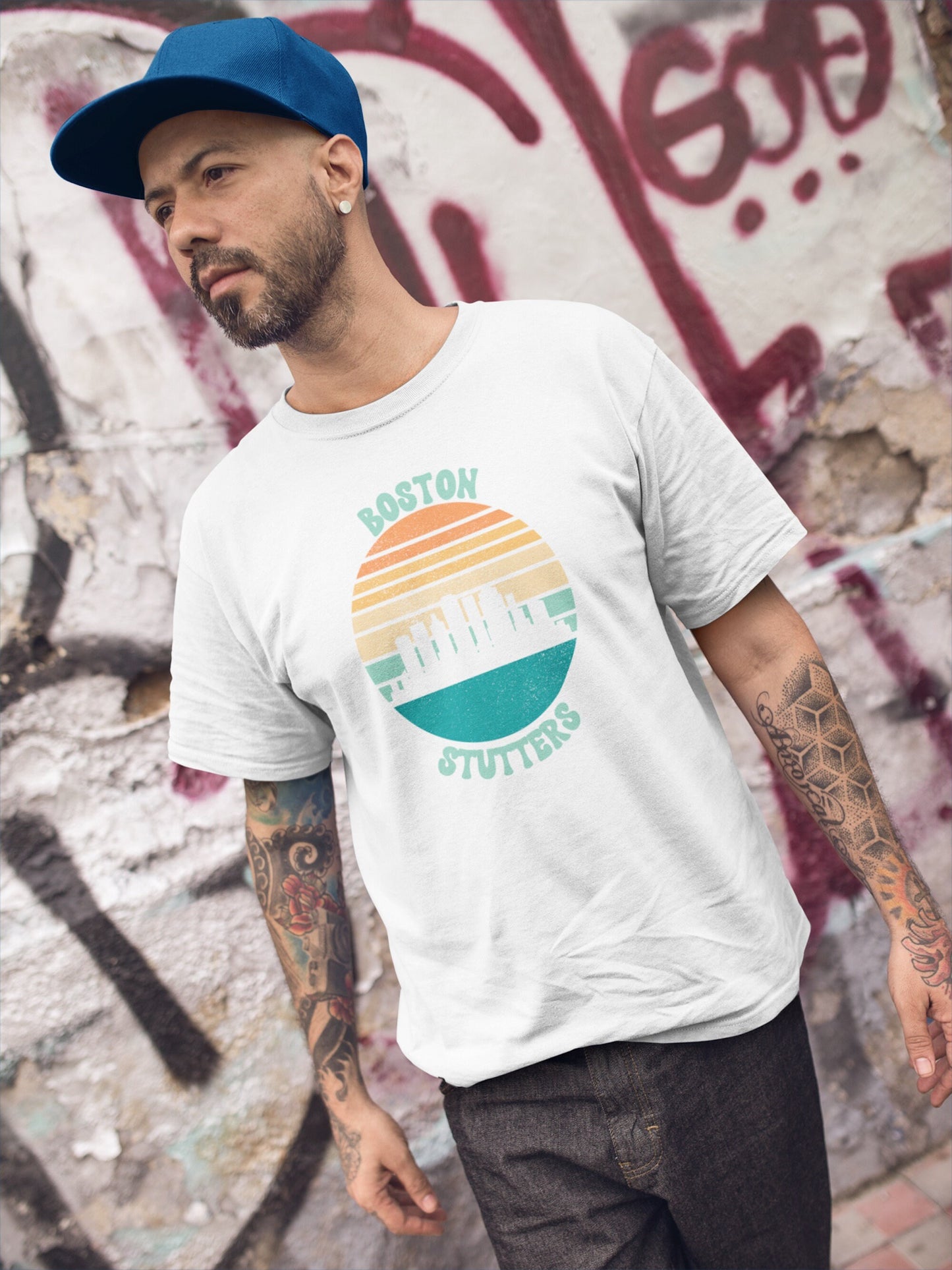 US Cities Stutter Unisex Retro Sun T-Shirt