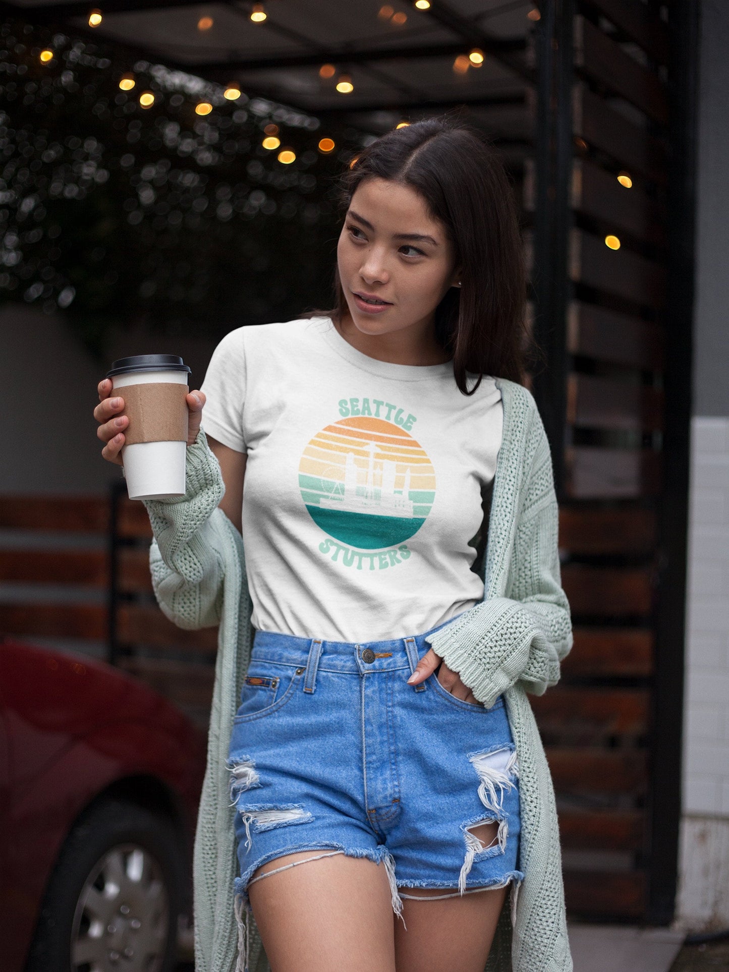 US Cities Stutter Unisex Retro Sun T-Shirt