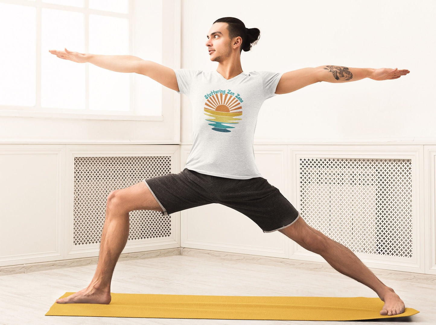 Stuttering Zen Zone Retro Sun Unisex T-Shirt