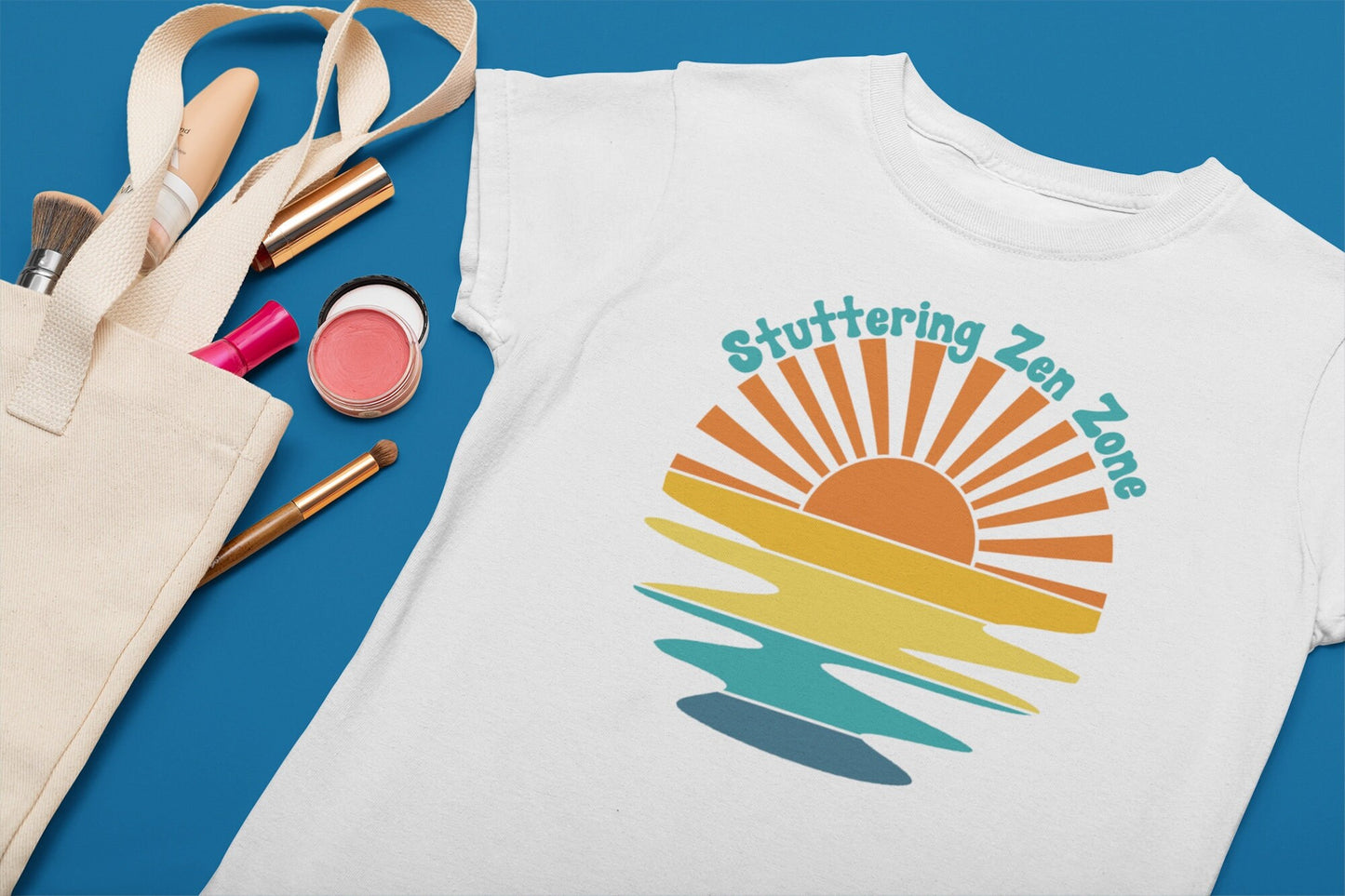 Stuttering Zen Zone Retro Sun Unisex T-Shirt